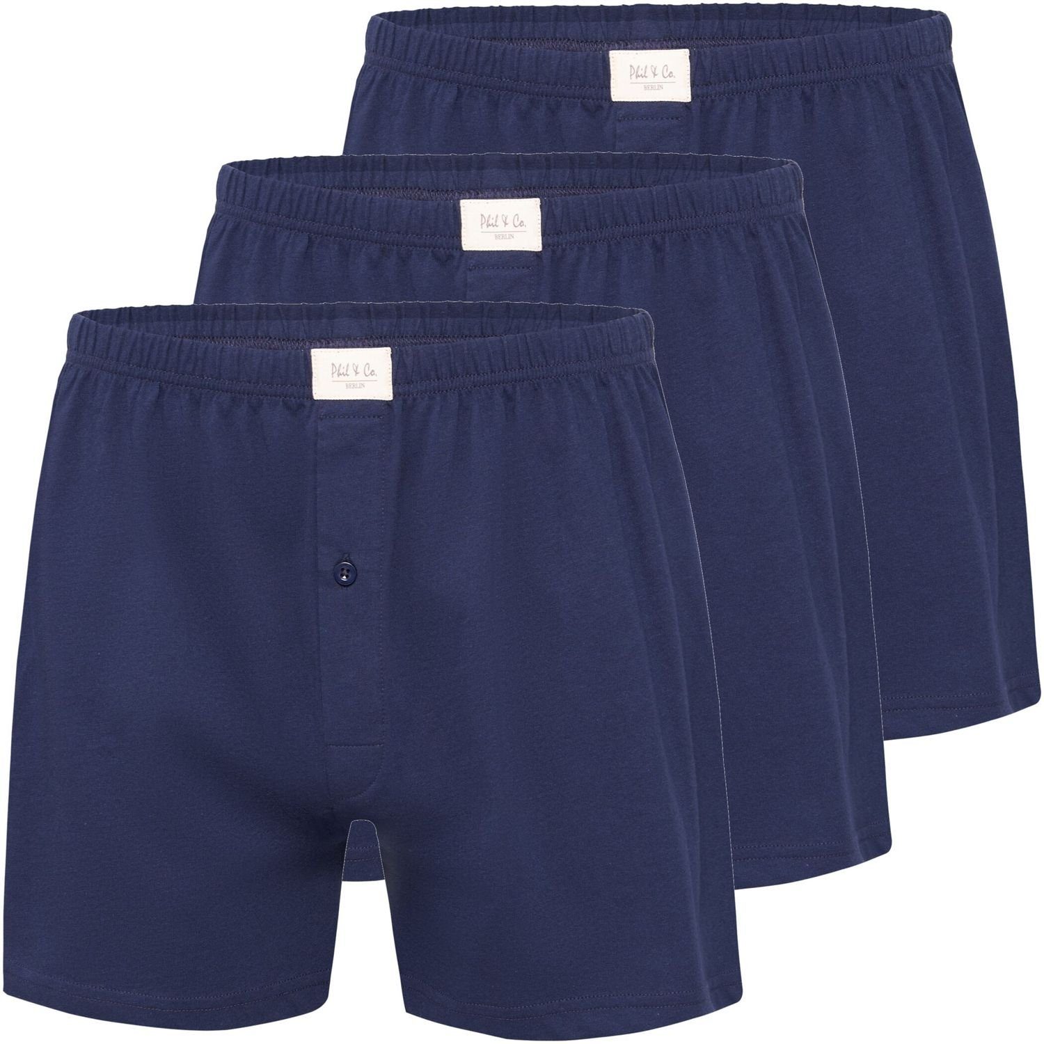 Boxershorts 3 Stück Jersey Boxer Pant Herren Übergrößen schwarz oder blau M - 5XL