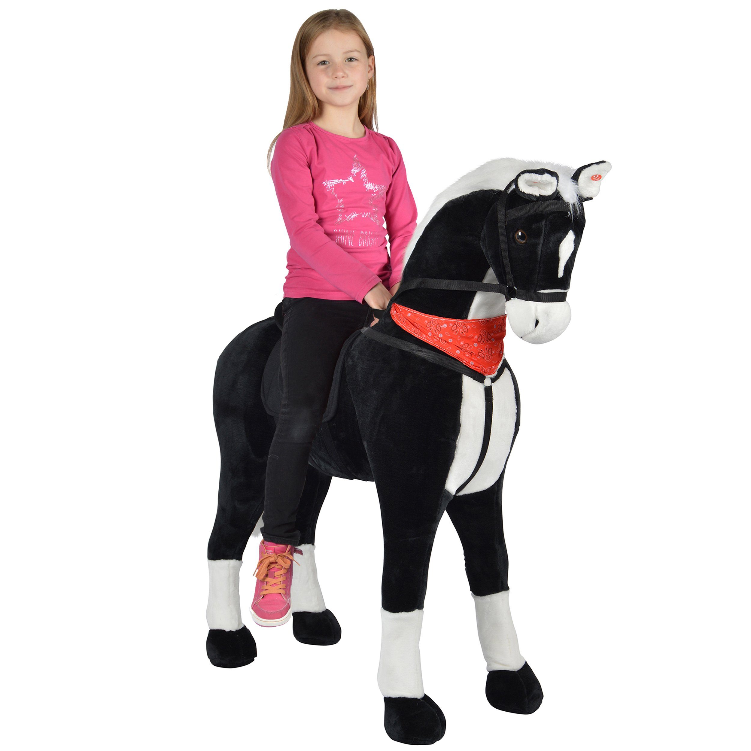 Pink Papaya Stehpferd »XXL Stehpferd für Kinder Amadeus 125 cm«, Sattel  Pferd zum Reiten, Spielpferd