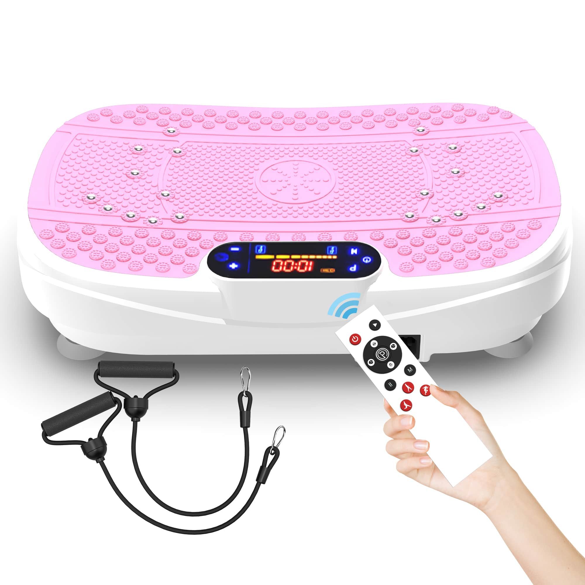 ANYSUN Vibrationsplatte Ganzkörper-Trainingsgerät mit Widerstandsbändern & Bluetooth, 200 W, (Fitness-Set, Vibrationsplatte Ganzkörper-Trainingsgerät), 120 Stufen Ganzkörper-Trainer,Ideal fürs Home-Office