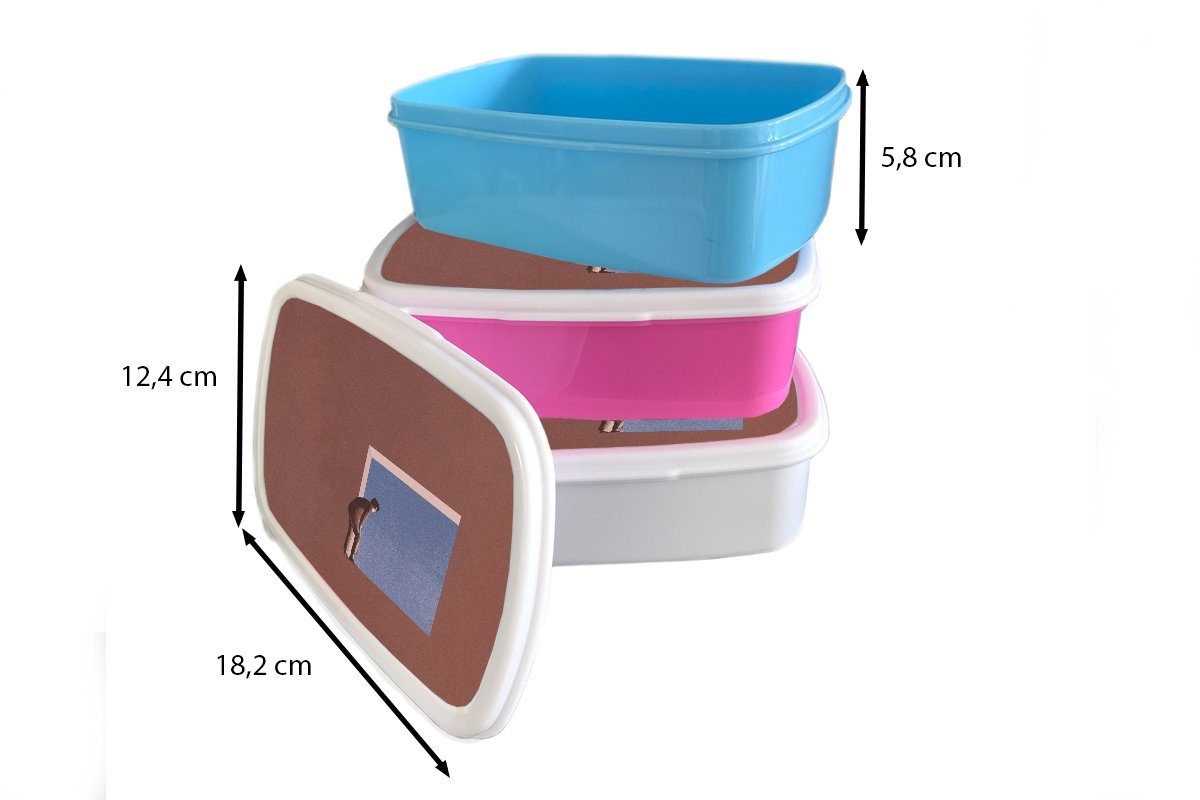 Brotbox weiß Jungs und - für für MuchoWow Kinder Kunststoff, - Mädchen (2-tlg), Mensch Lunchbox Erwachsene, Brotdose, Jahrgang und Design,