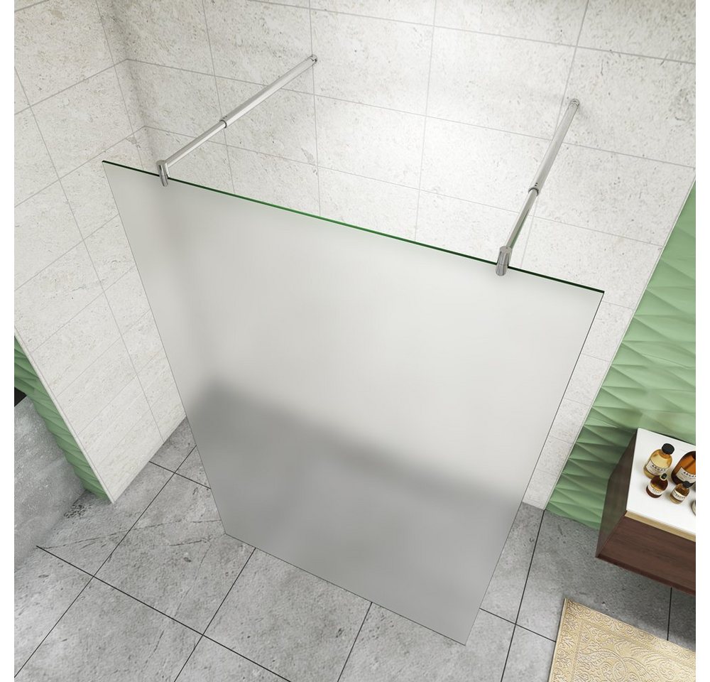 Thumbnail - duschspa Duschwand 10mm 200cm Milchglas Duschwand Duschtrennwand Glaswand Walk in Dusche, Einscheibensicherheitsglas, (S...