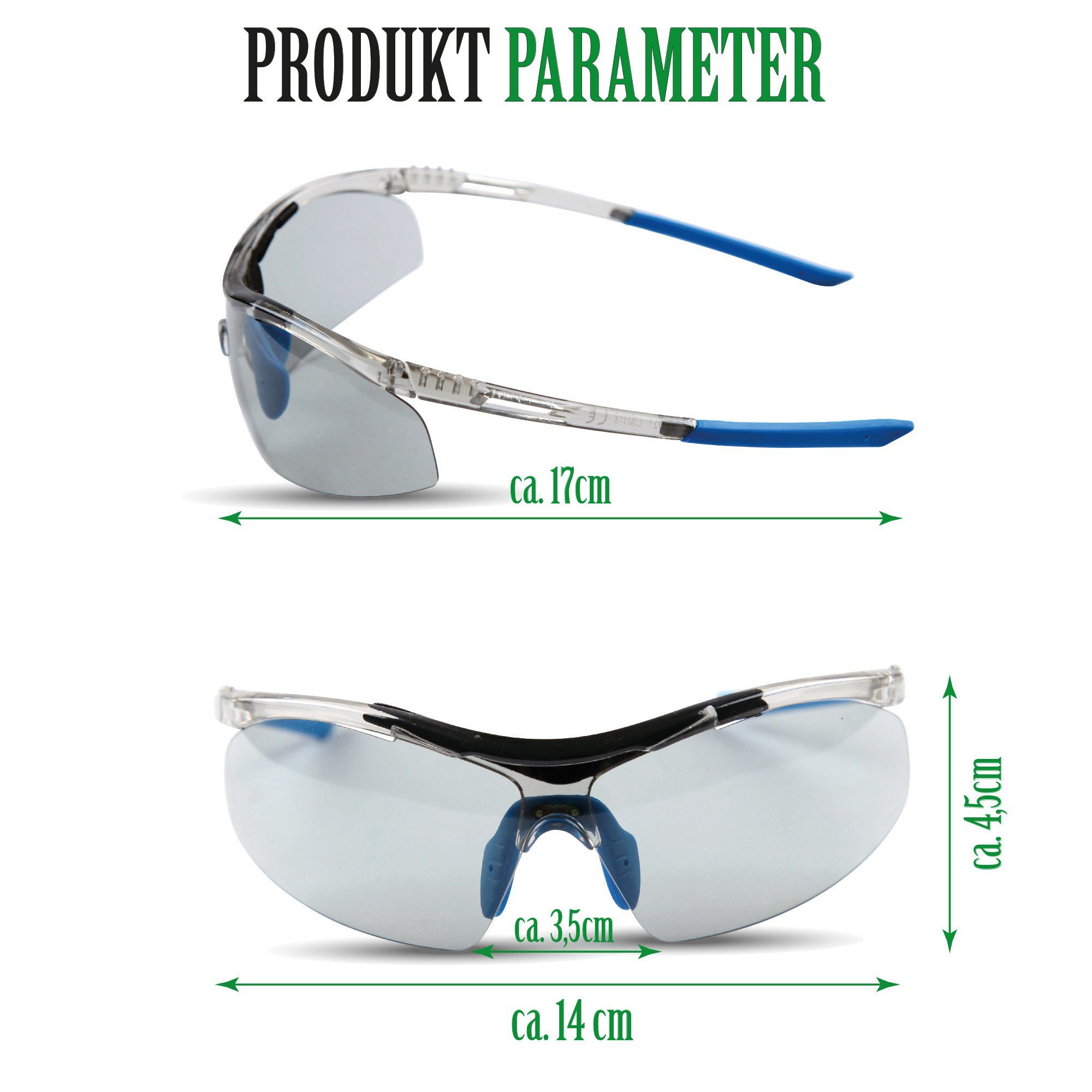Bestlivings Sportbrille 06498 Blau - sonnenschutz Skibrille, UV-Schutzbrille Fahrradbrille Sportsonnenbrille, - 1-St), (Packung, selbstönende