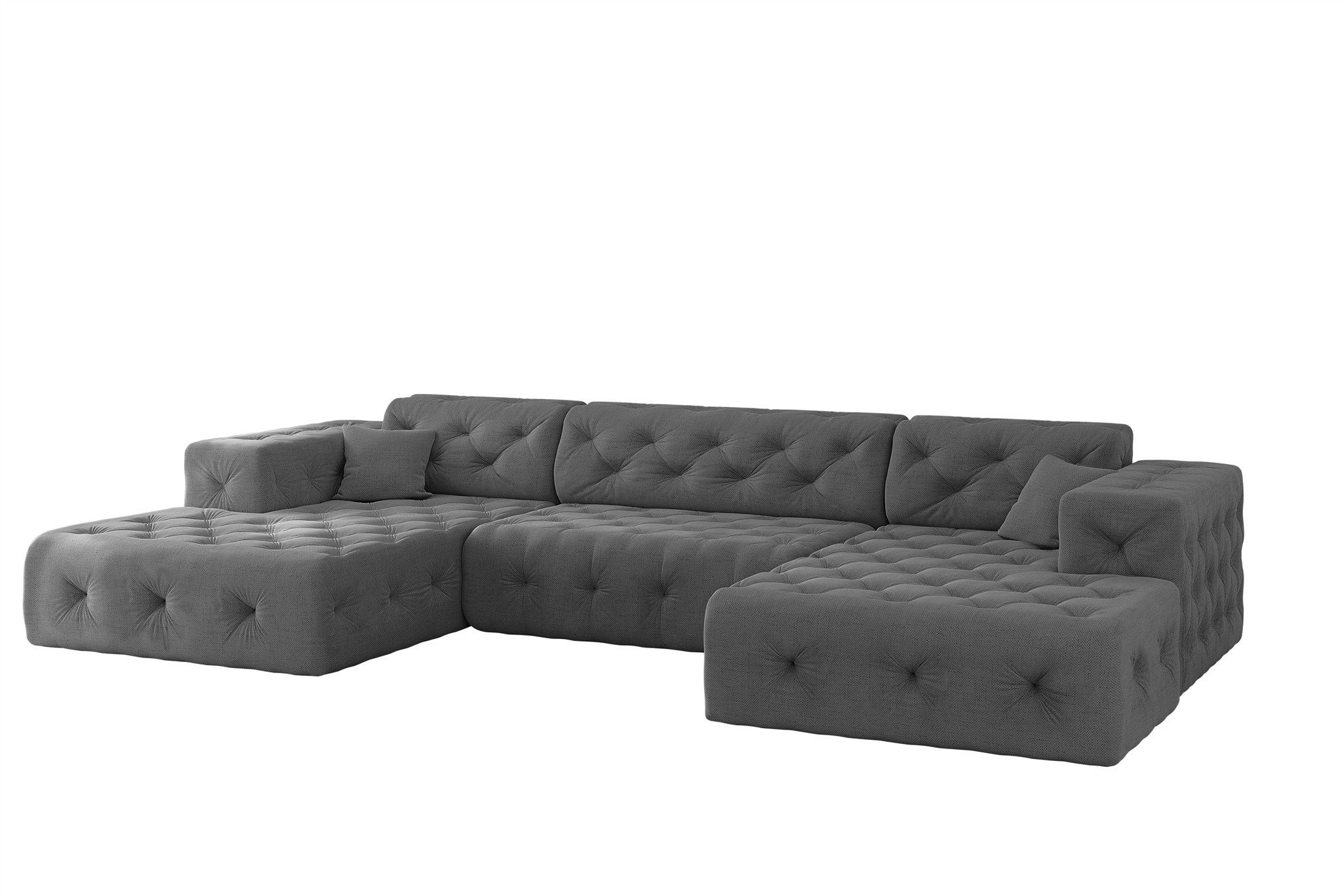 Fun Möbel Wohnlandschaft Sofa in U-Form CHANTAL in Stoff Moly, inkl. 2 Zierkissen