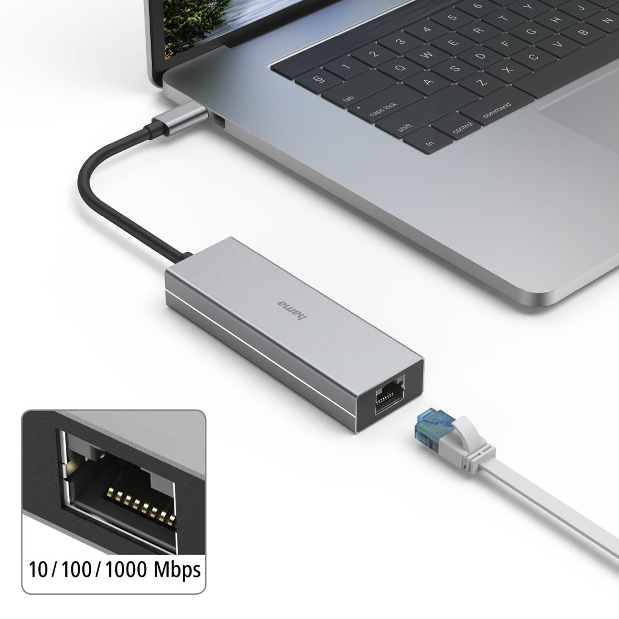 Hama Multiport, 4 Ports Computer-Adapter USB-C, 0.15 cm