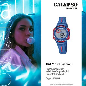 CALYPSO WATCHES Digitaluhr Calypso Kinder Uhr K6068/4 Kunststoffband, Kinder Armbanduhr rund, Kunststoff, PURarmband dunkelblau, Fashion