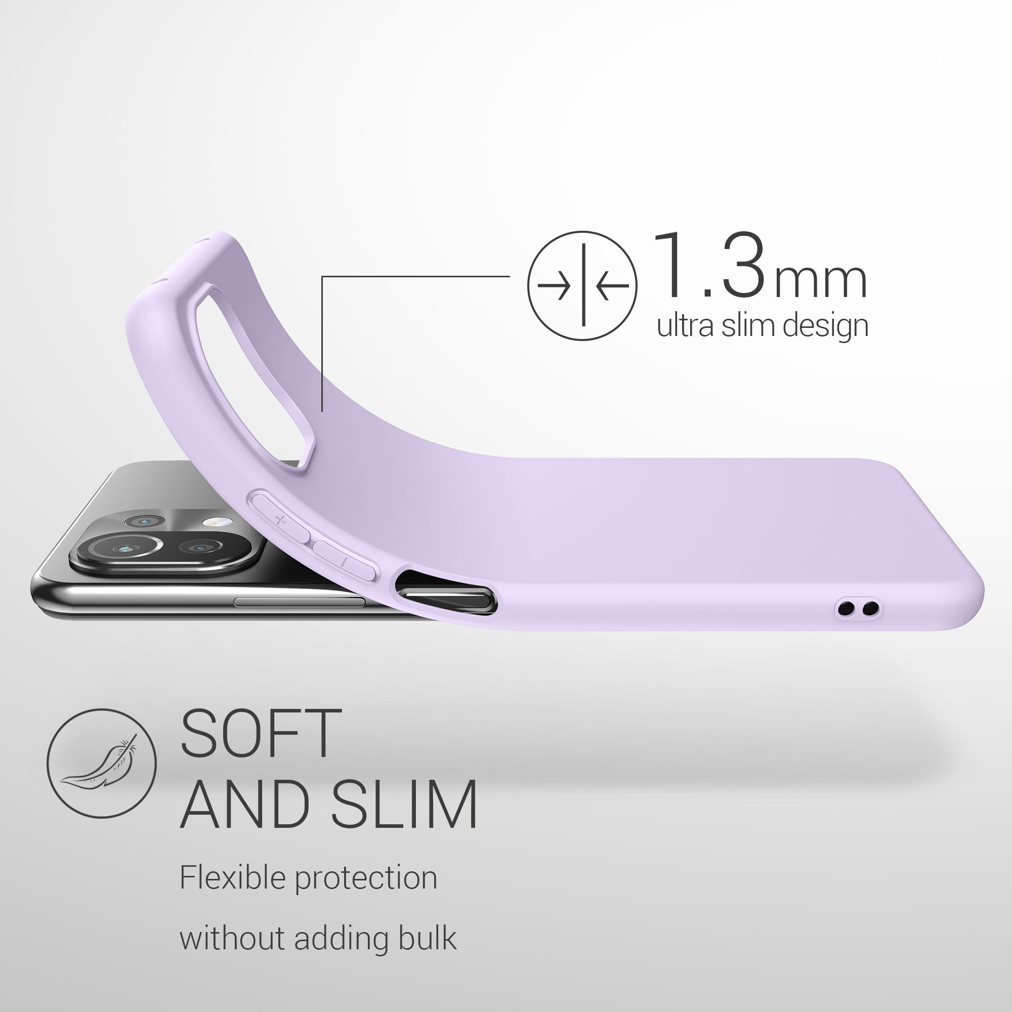 kwmobile Handyhülle Hülle für Xiaomi 11 Lite (5G) NE / Mi 11 Lite (5G), Hülle Silikon - Soft Handyhülle - Handy Case Cover