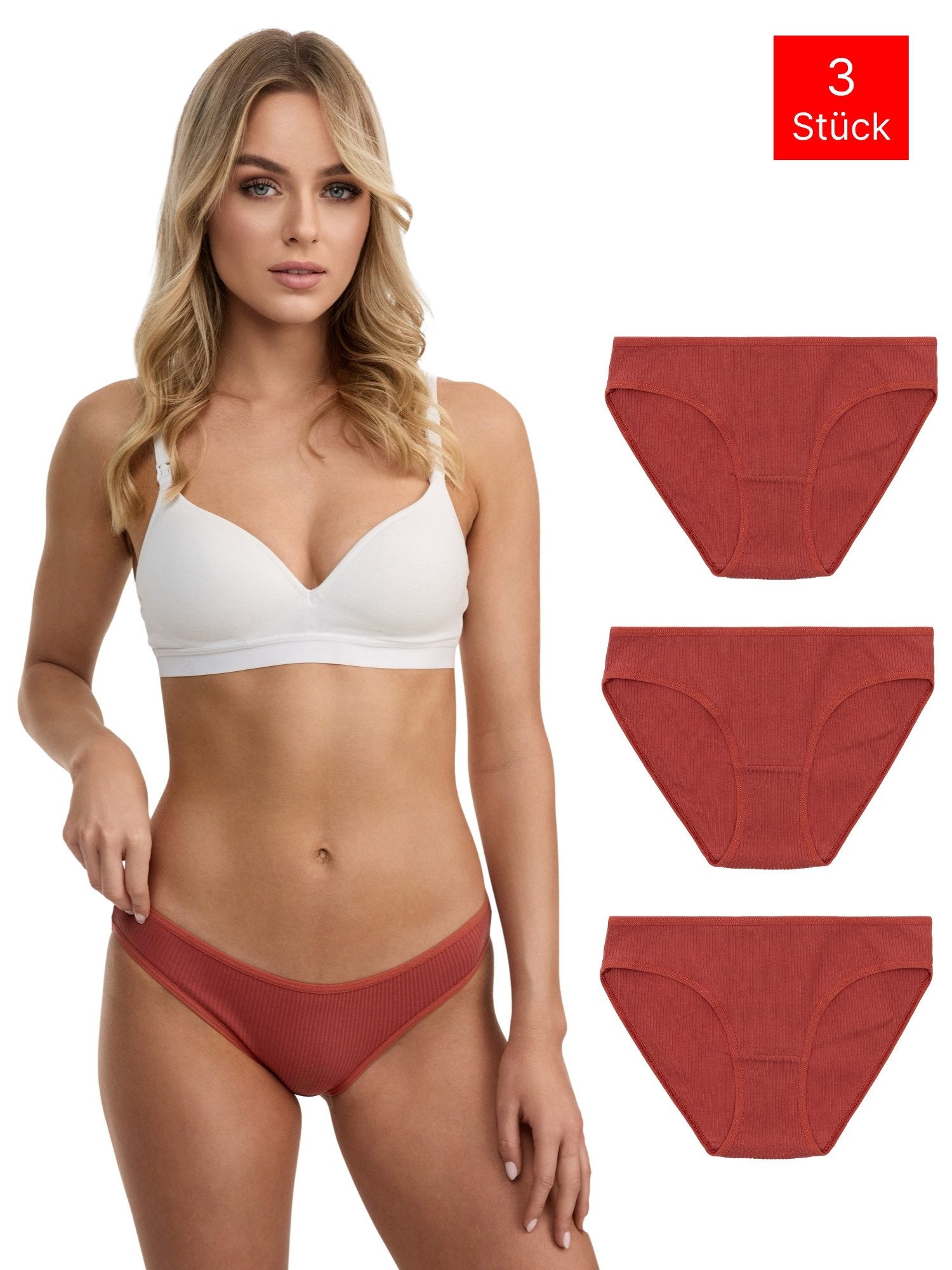 Tazzio Slip 3er-Pack Damen Slip F941 (Packung, 3-St., 3er-Pack) Nahtlose Verarbeitung - keine sichtbaren Linien unterm Outfit