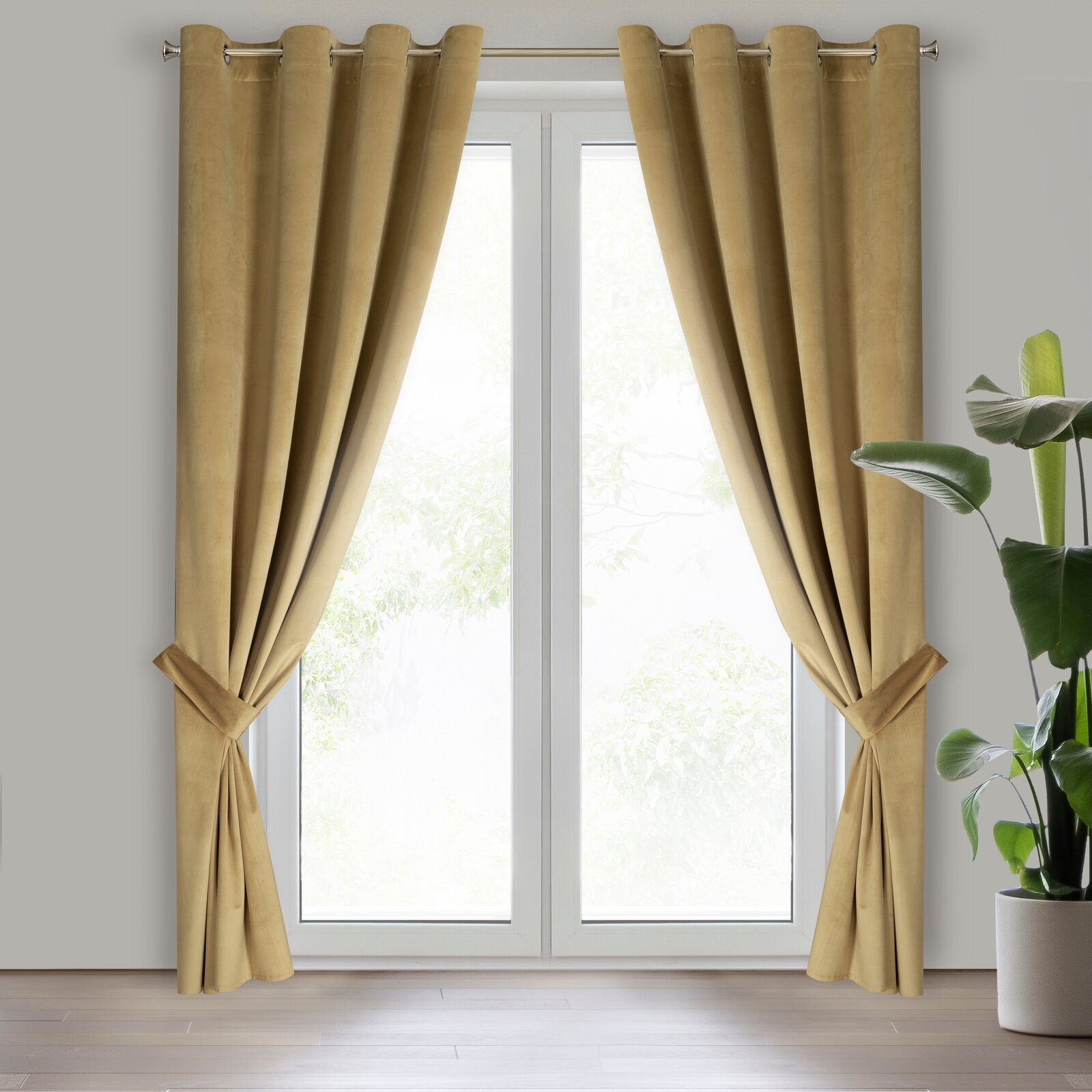 Eurofirany Vorhang ANTARA (2 St), Ösen, blickdicht, Velours, Wohnzimmer Blickdichte Vorhänge Ösen Fensterdekoration