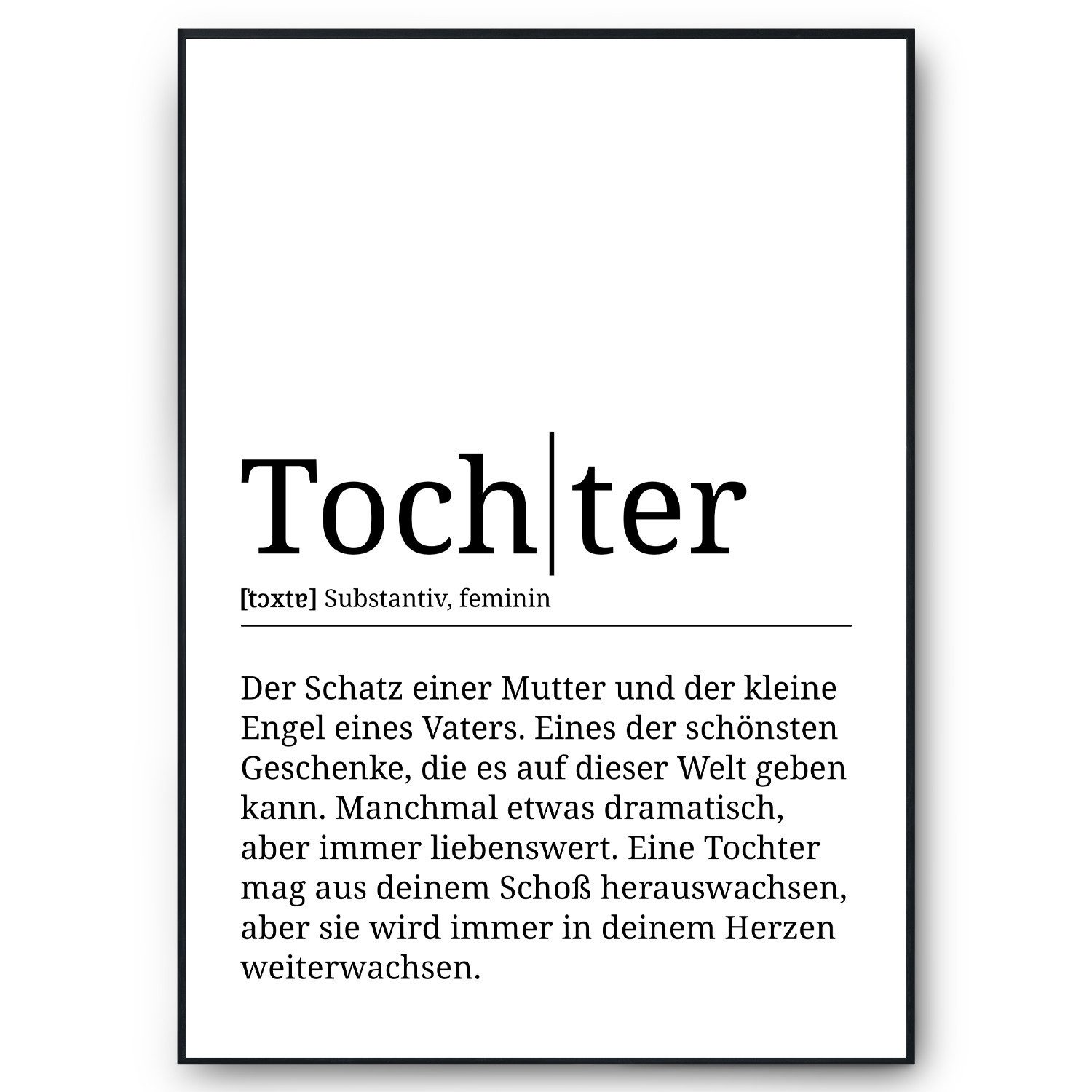 Tigerlino Poster Tochter Geschenk Wandbild Tochter Geburtstag Geschenkidee günstig online kaufen