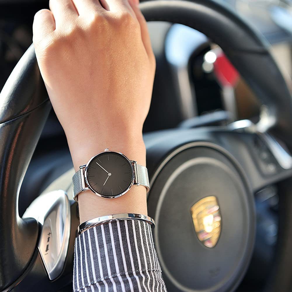 Sunicol Uhrenarmband 18/20/22mm Uhrenarmband,Mesh-Edelstahl,Interlock-Sicherheitsverschluss, Schnellverschluss,für Smart Watch oder traditionelle Uhr.