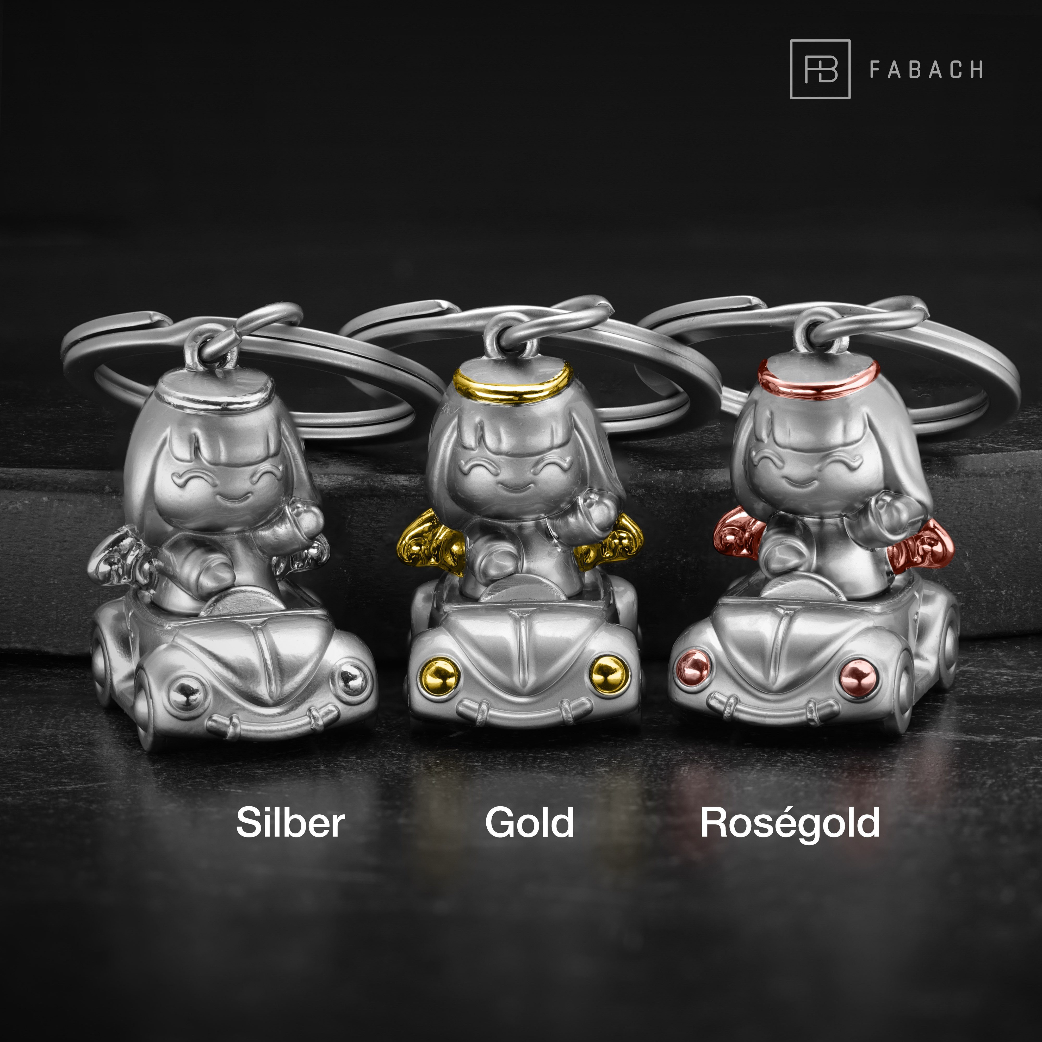 FABACH Schlüsselanhänger Schutzengel "Carla" im Auto - Geschenk Fahranfänger Glücksbringer