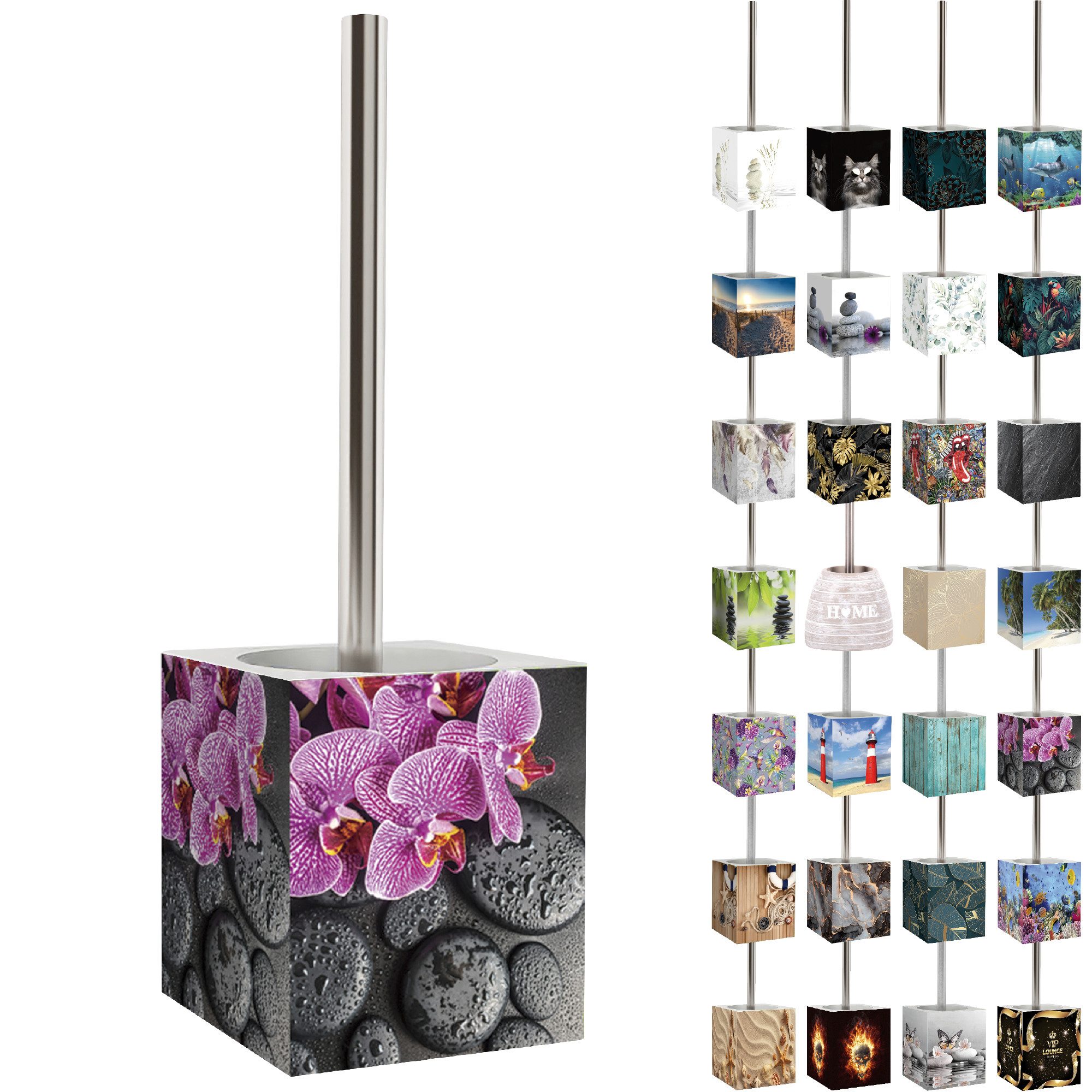 Sanilo WC-Reinigungsbürste mit Motiv, viele schöne WC Чистить zur Auswahl, Klobürste mit auswechselbarem Чиститьkopf, modern & stylish