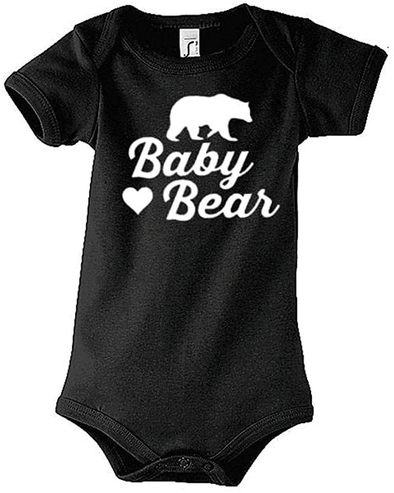 mit T-Shirt Designz Youth Papa Design, Baby Schwarz Baby Bear Baby / Strampler Mama Herren Set tollem Bear Frontprint Damen in Strampler