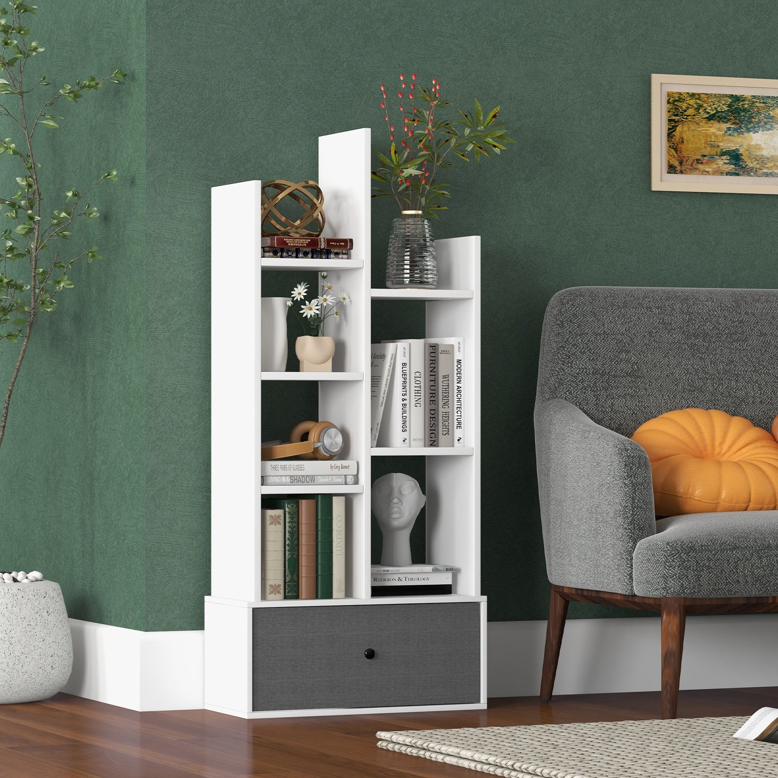 COSTWAY Bücherregal, Standregal mit 7 Fächern günstig online kaufen