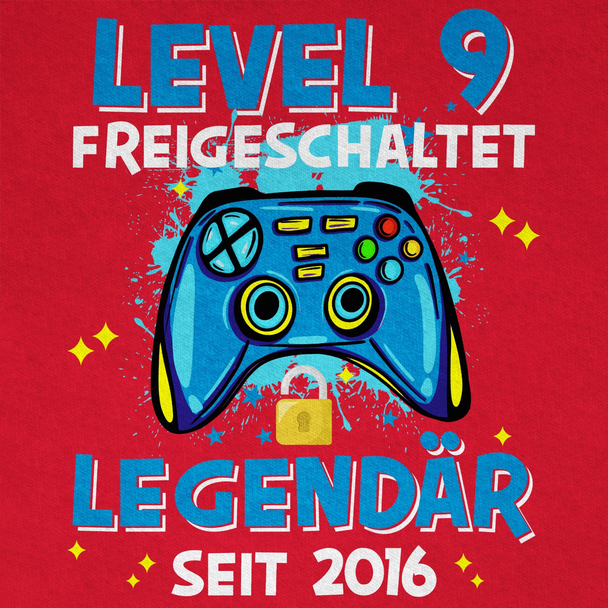 Shirtracer T-Shirt Level 9 freigeschaltet Legendär seit 2016 (1-tlg) 9. Geburtstag