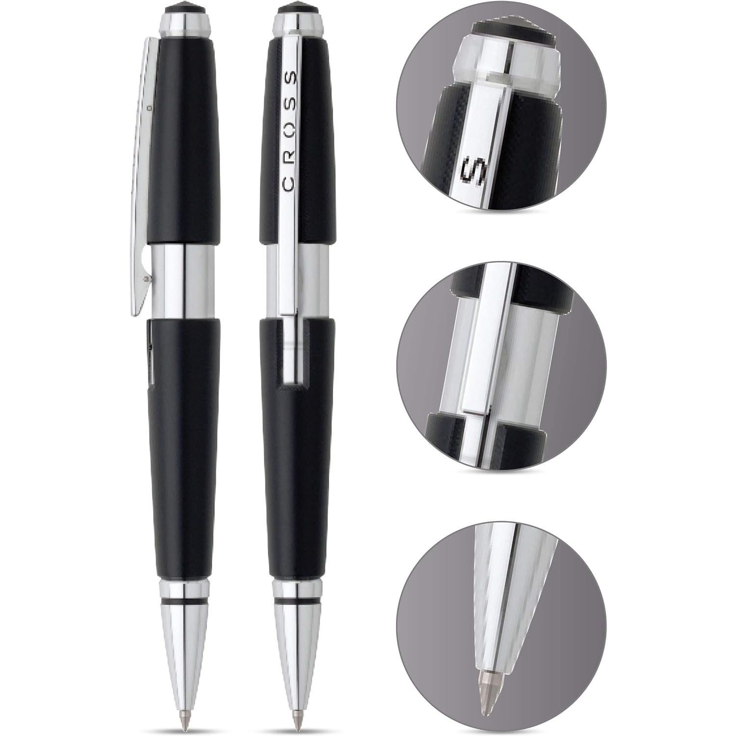 CROSS-USA Tintenroller CROSS Rollerball Edge Schwarz, mit Gel-Mine