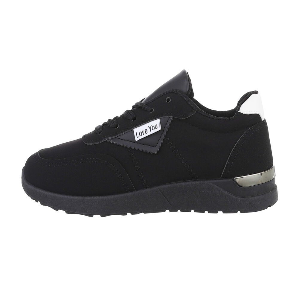 Ital-Design Damen Low-Top Freizeit Sneaker Flach Sneakers Low in Schwarz günstig online kaufen