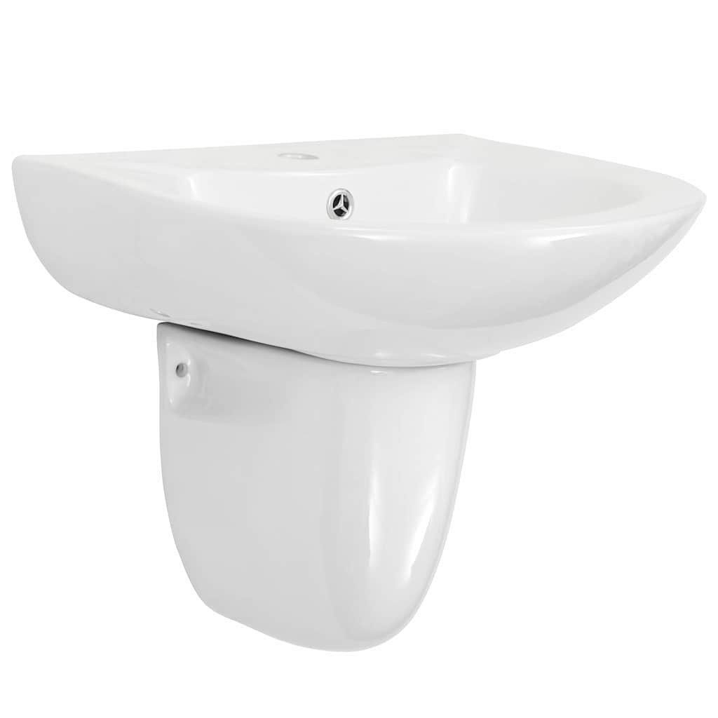 vidaXL Waschbecken Waschbecken Weiß 52 x 45 x 49 cm Glasierte Keramik (1-St)