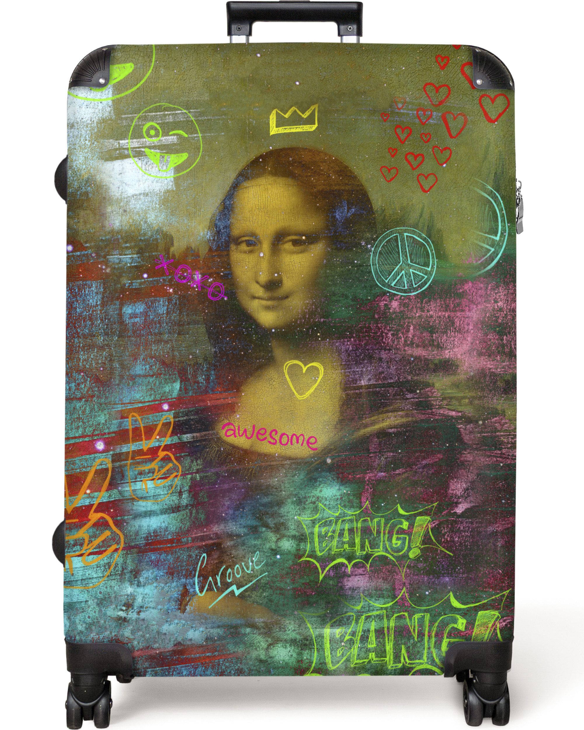NoBoringSuitcases.com© Hartschalen-Trolley Graffiti - Mona Lisa günstig online kaufen