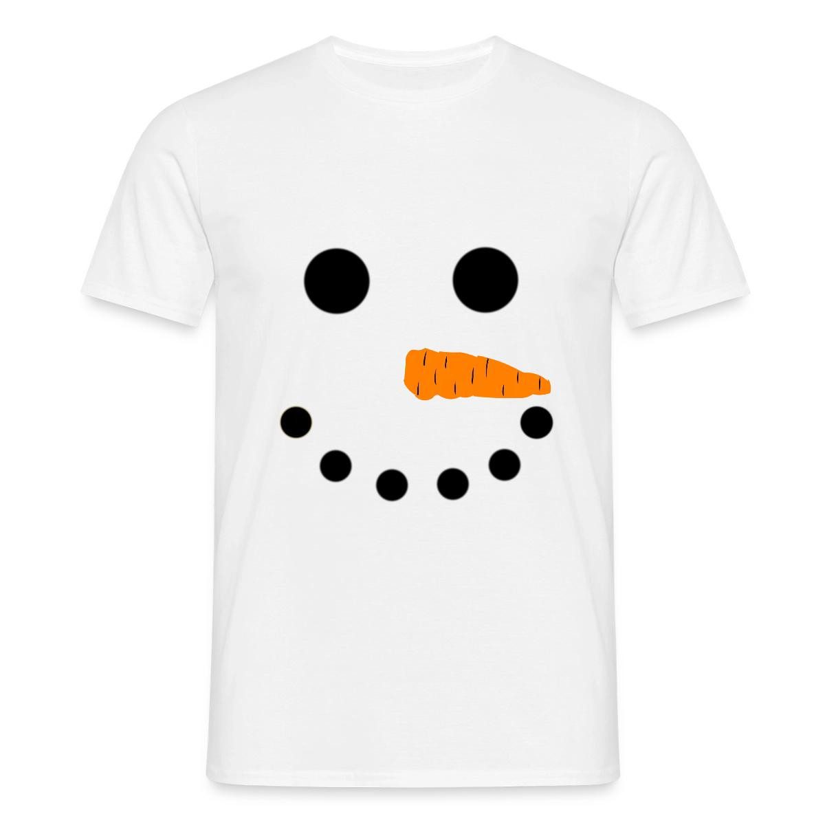 T-Shirt Schneemann Gesicht Fasching Weihnachten Männer T-Shirt