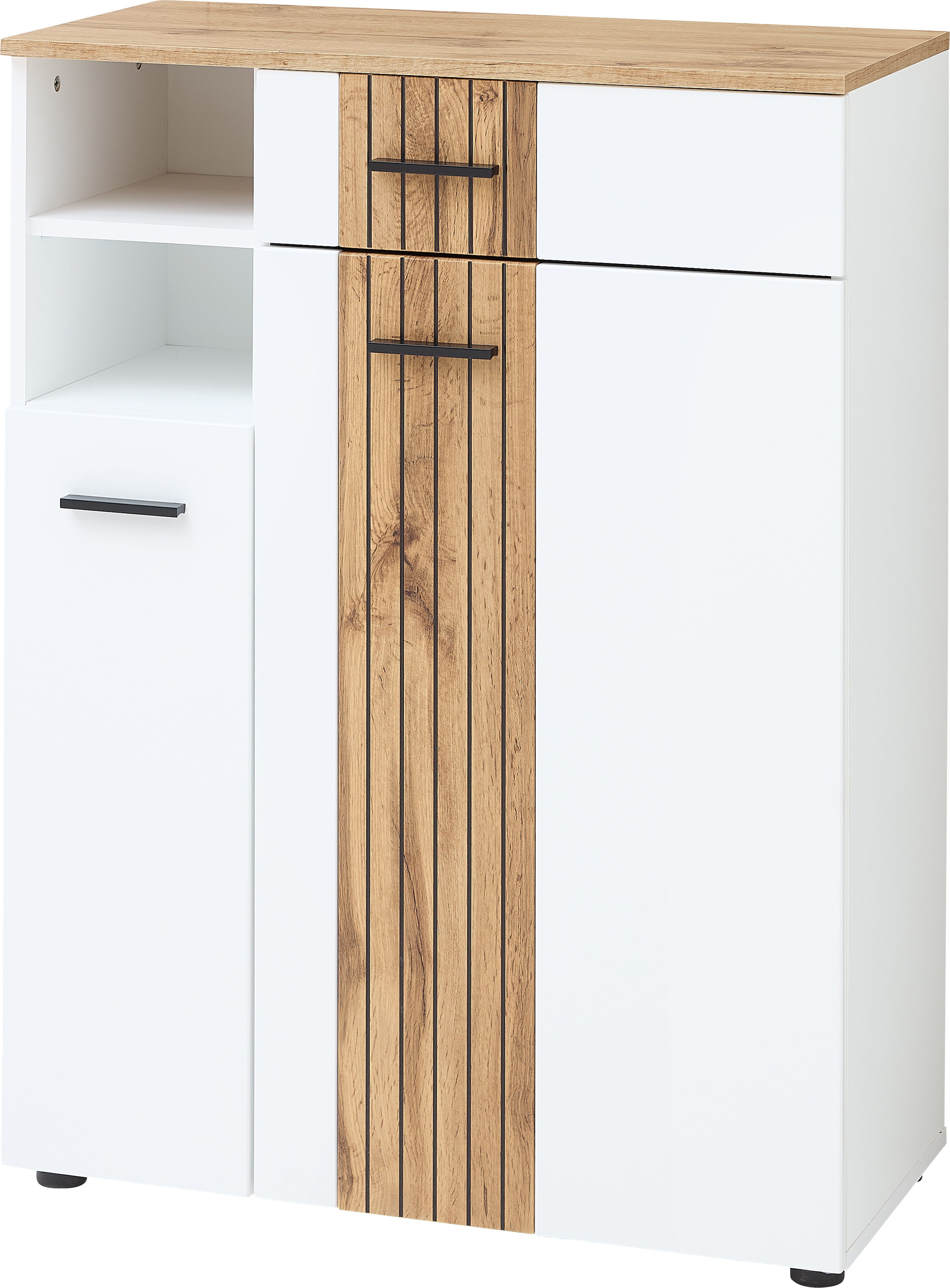 Innostyle Schuhschrank Schuhschrank Sparks, 80x106x38cm (B/H/T) (1-St) 2 türig, 1 Schubkaste, 1 offene Fächer, Softclose