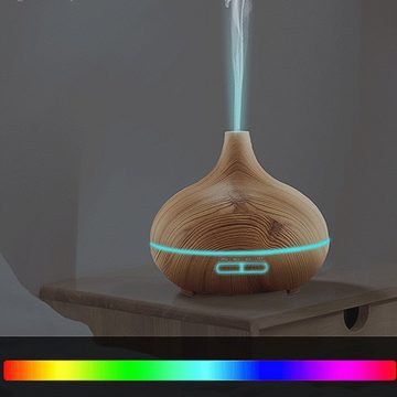 AKKEE Diffuser Aroma Diffuser, 550ml, Aroma Ultraschall-Vernebler, 0,55 l Wassertank, Aromatherapie, Diffusor mit 7-farbigem LED-Licht