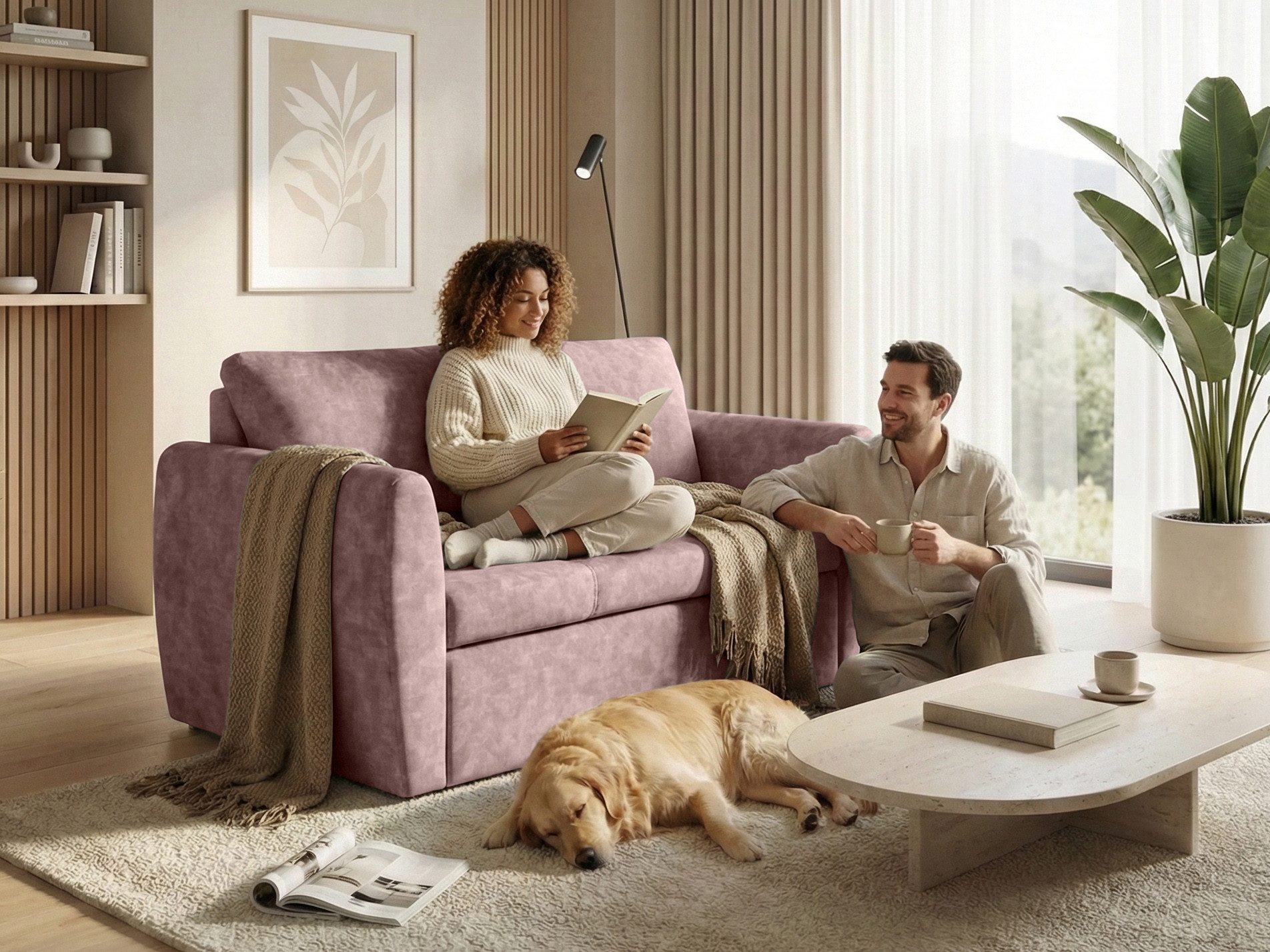 Beautysofa Schlafsofa Kamel II, mit Schlaffunktion, Schlaf Couch