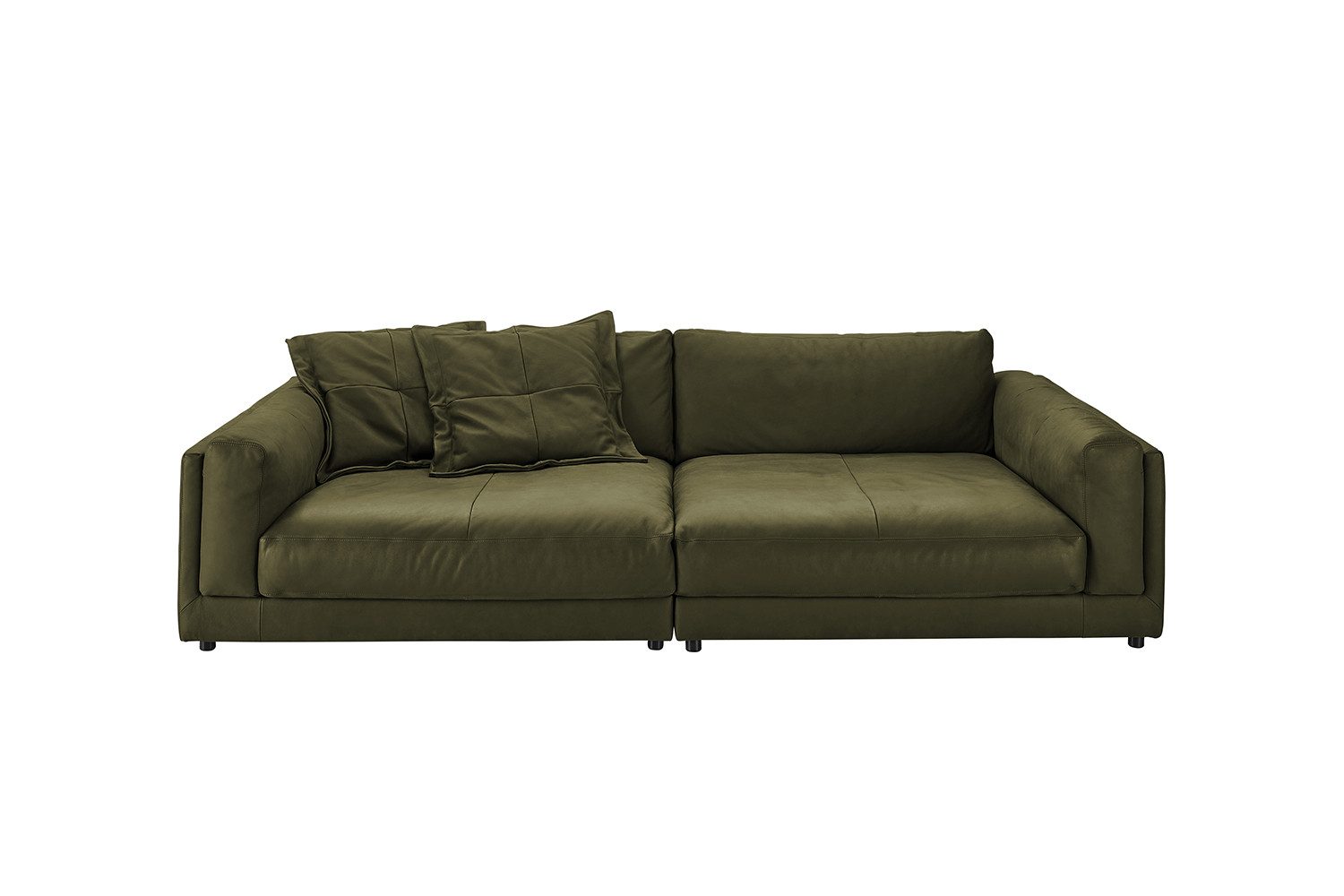 KAWOLA Big-Sofa RAINA, Couch Cord oder Leder verschiedene Farben 254x150 cm