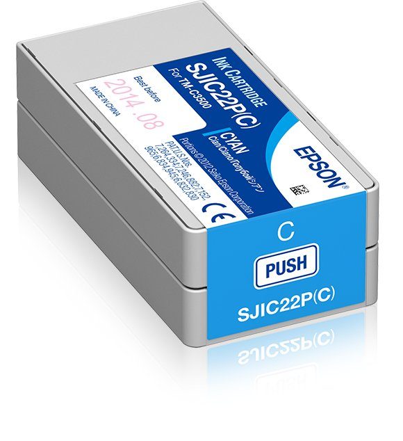 Epson Epson SJIC22P(C): Ink cartridge for ColorWorks C3500 (Cyan) Tintenpatrone