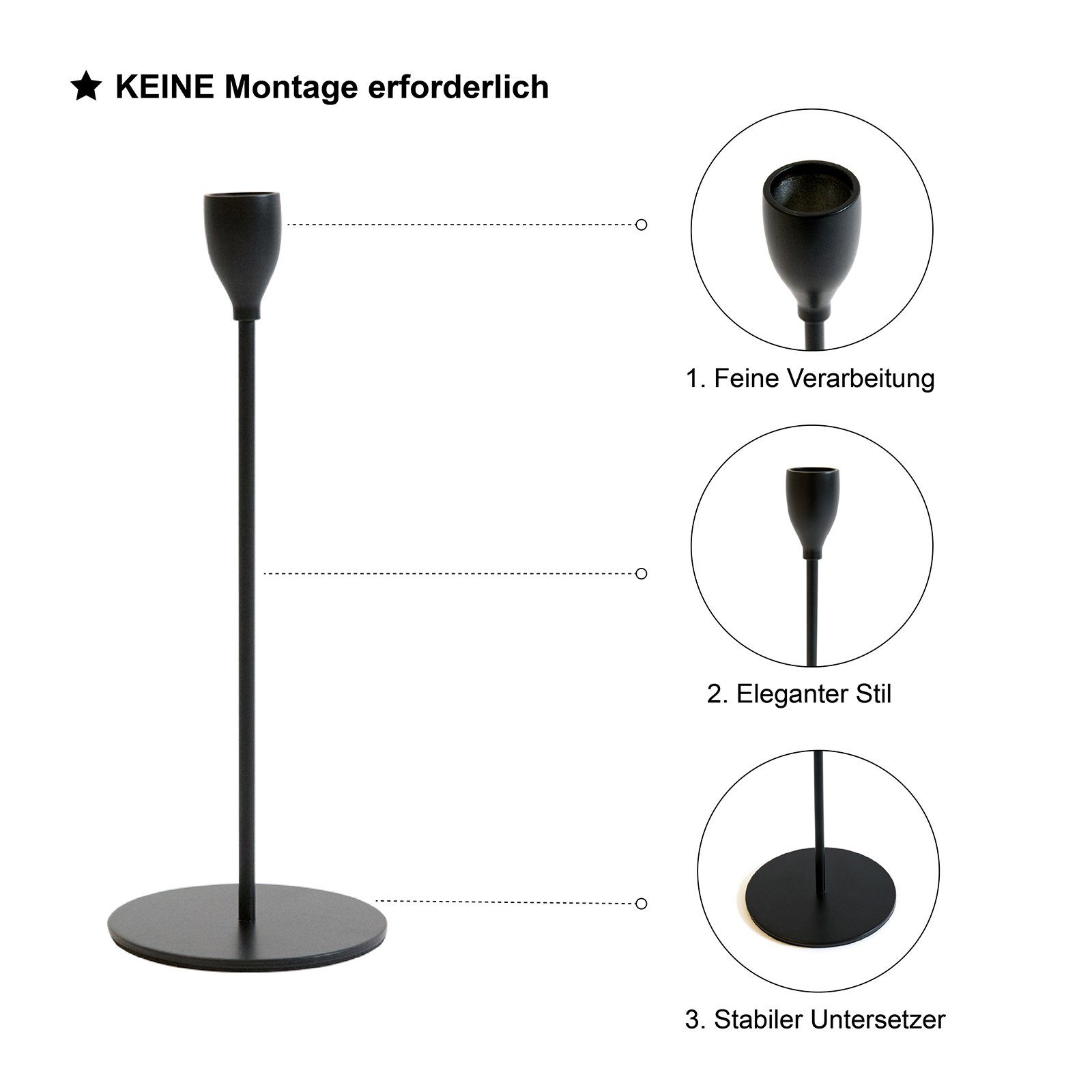 PUCHIKA Kerzenständer (3er Set), 33/28/23cm aus günstig online kaufen