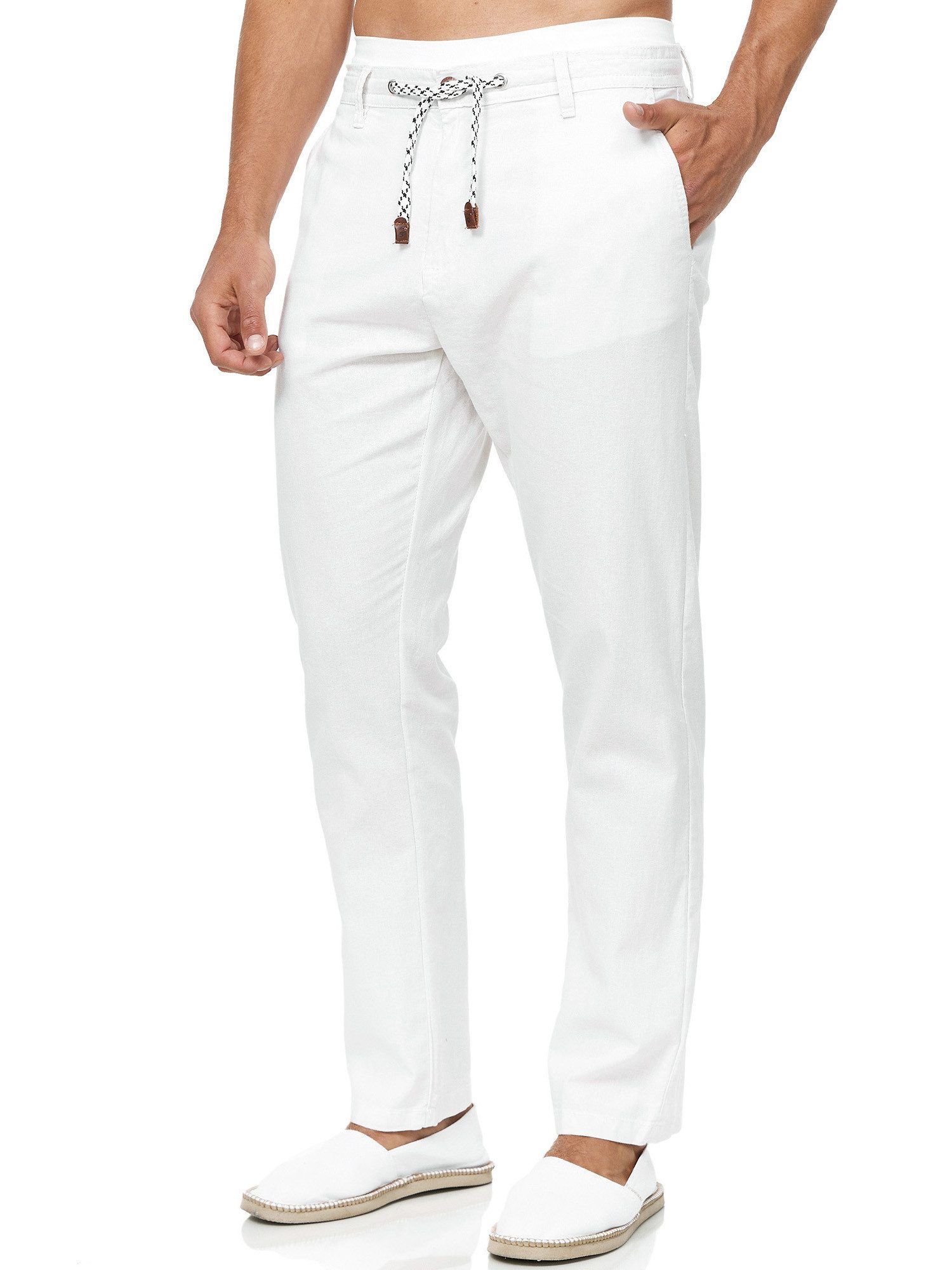 Indicode Leinenhose Herren Veneto Sommerhose Leinen Herrenhose leichte Sommerhose mit Kordelzug