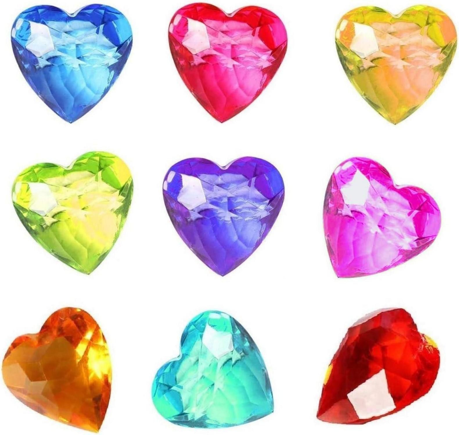 Edelstein Kinder Herz Acryl Edelstein Spielzeug 10 Stück 4cm Schatzsuche