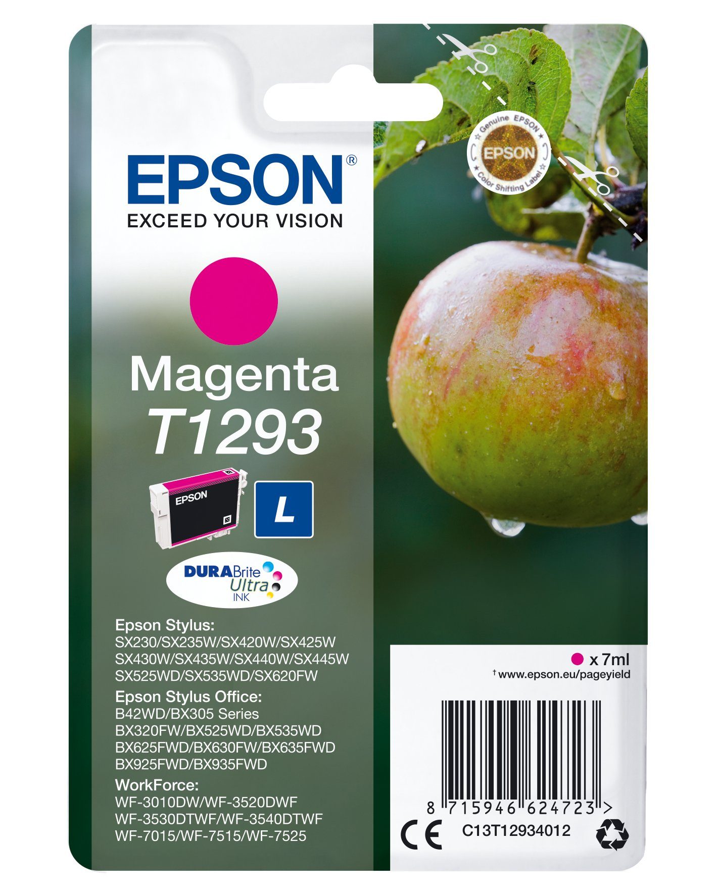 Epson Epson Apple Singlepack T1293 Ultra Tintenpatrone DURABrite Ink Magenta