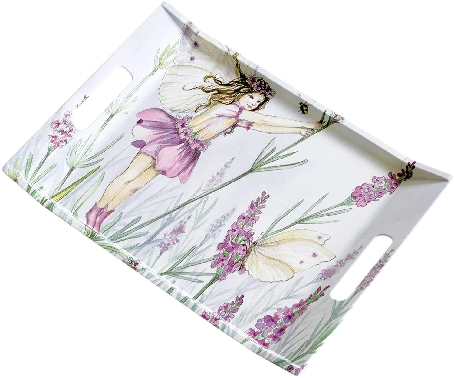 Lashuma Tablett Elfe, Melamin, (1-tlg), Kunststoff Dekotablett 38x27 cm lila