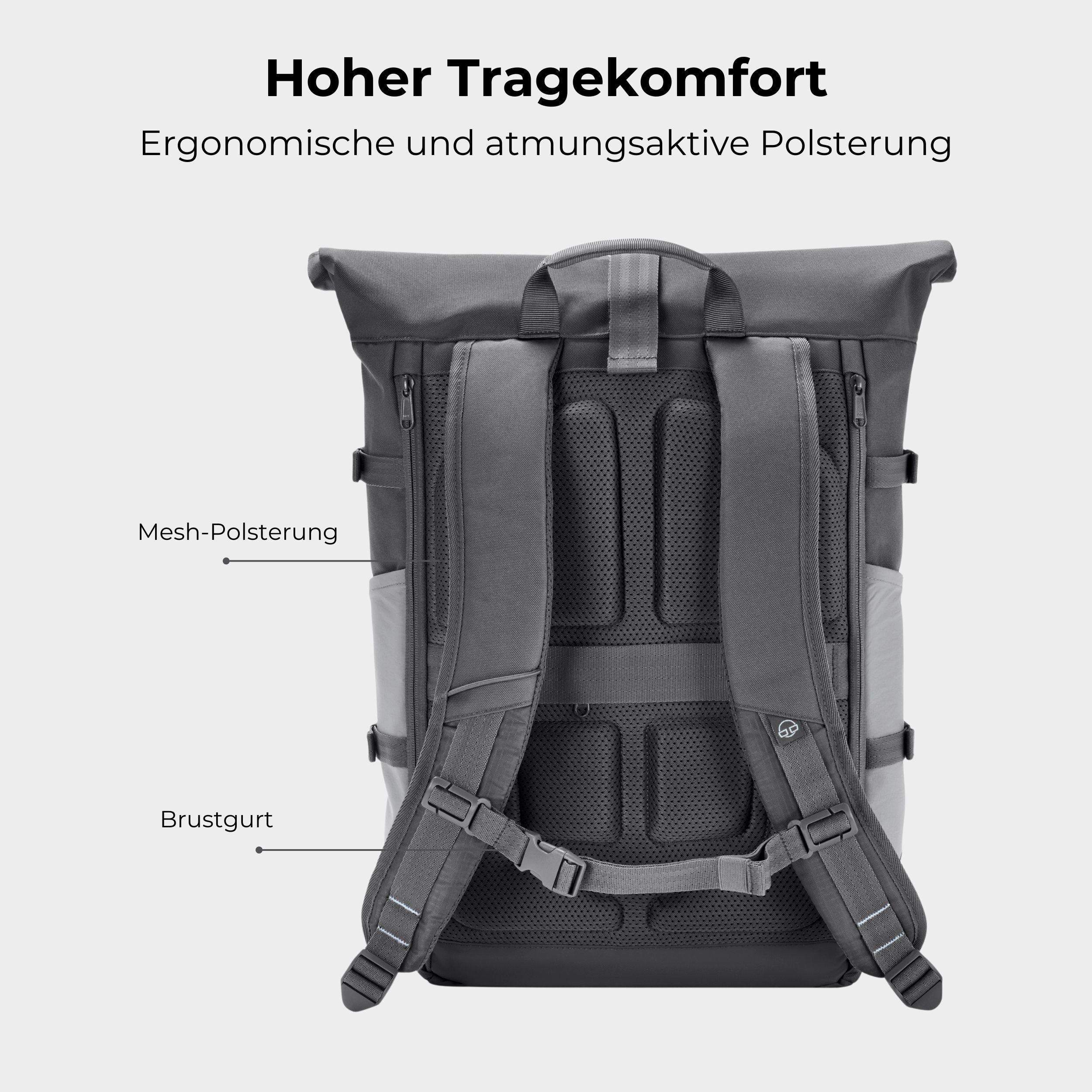 Johnny Urban Cityrucksack Allen Large Move, Rolltop Damen Herren (1-tlg), Wandern, Trekking, Outdoor, Wasserabweisend