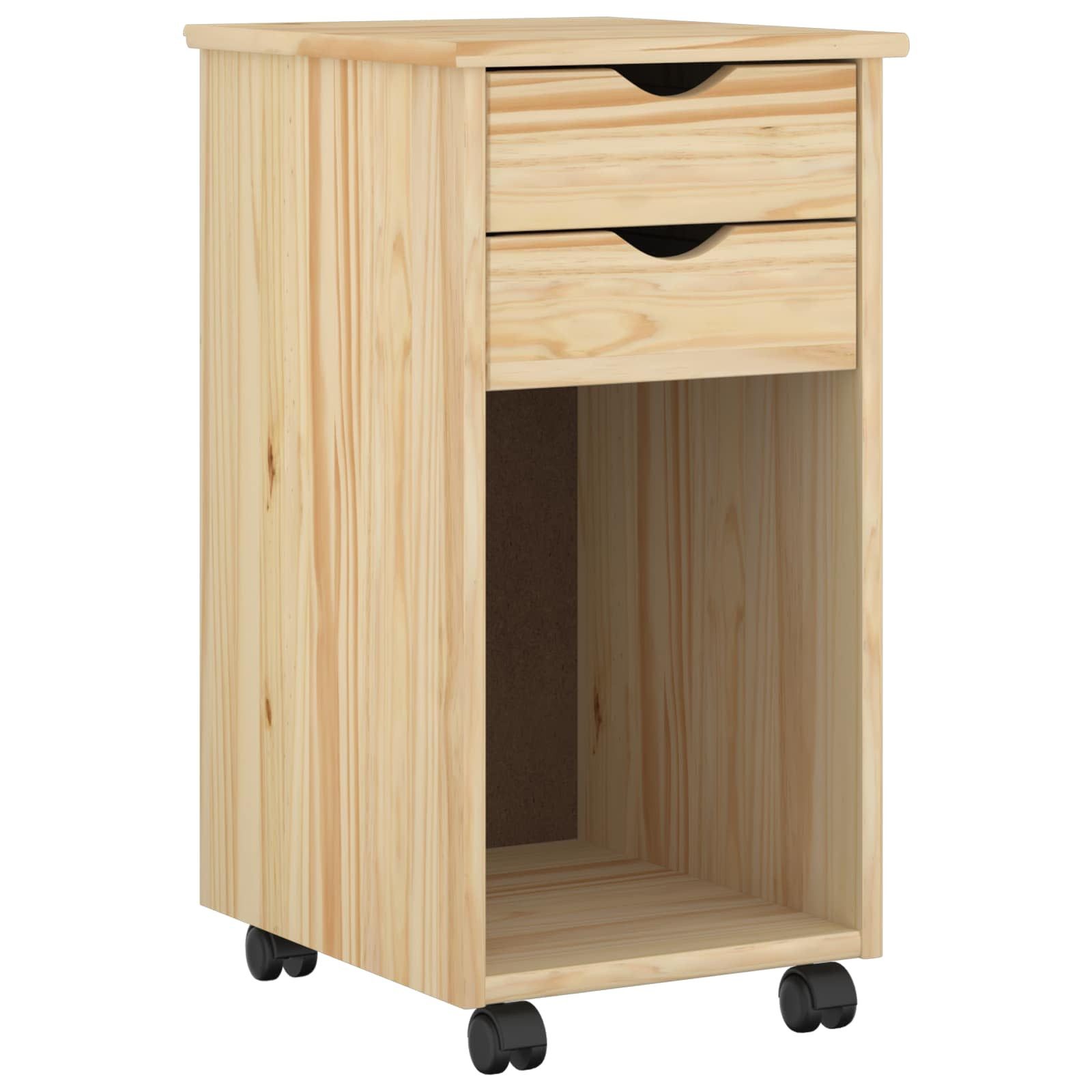 vidaXL Schranksystem Rollschrank 34 x 39 x 65,5 cm Massives Kiefernholz Braun (1-St)