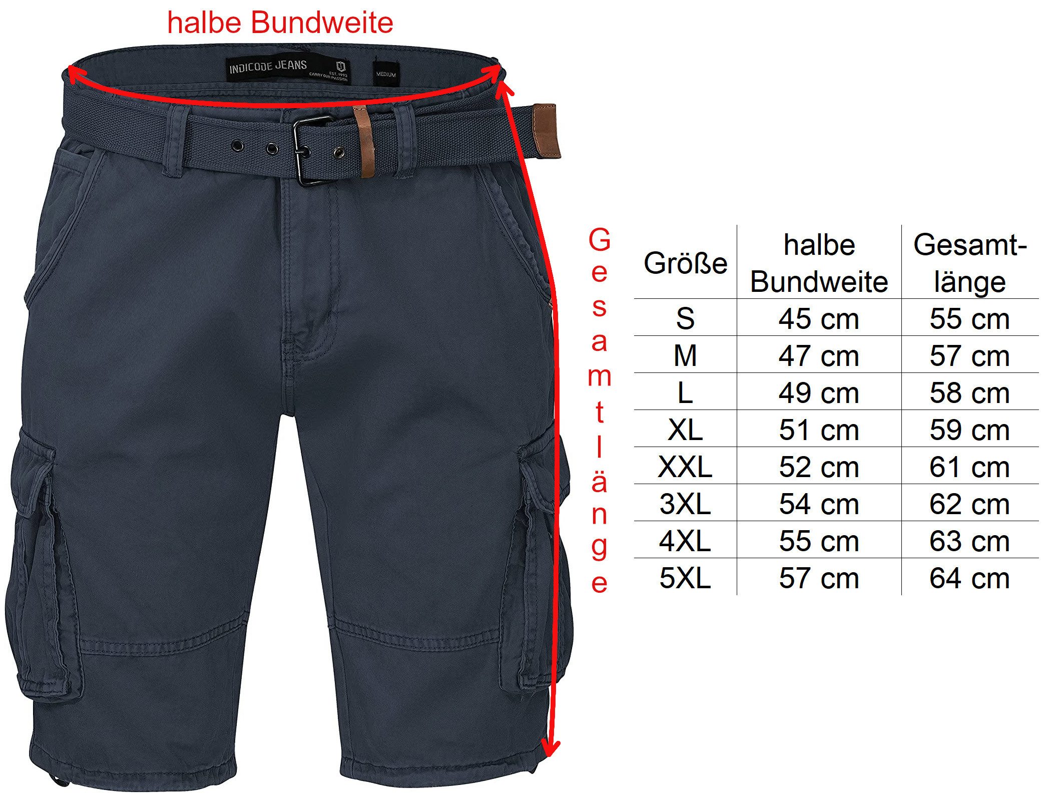 INDICODE Cargoshorts Kjeld Herrencargoshorts mit 6 Taschen – Bild 3 von 5