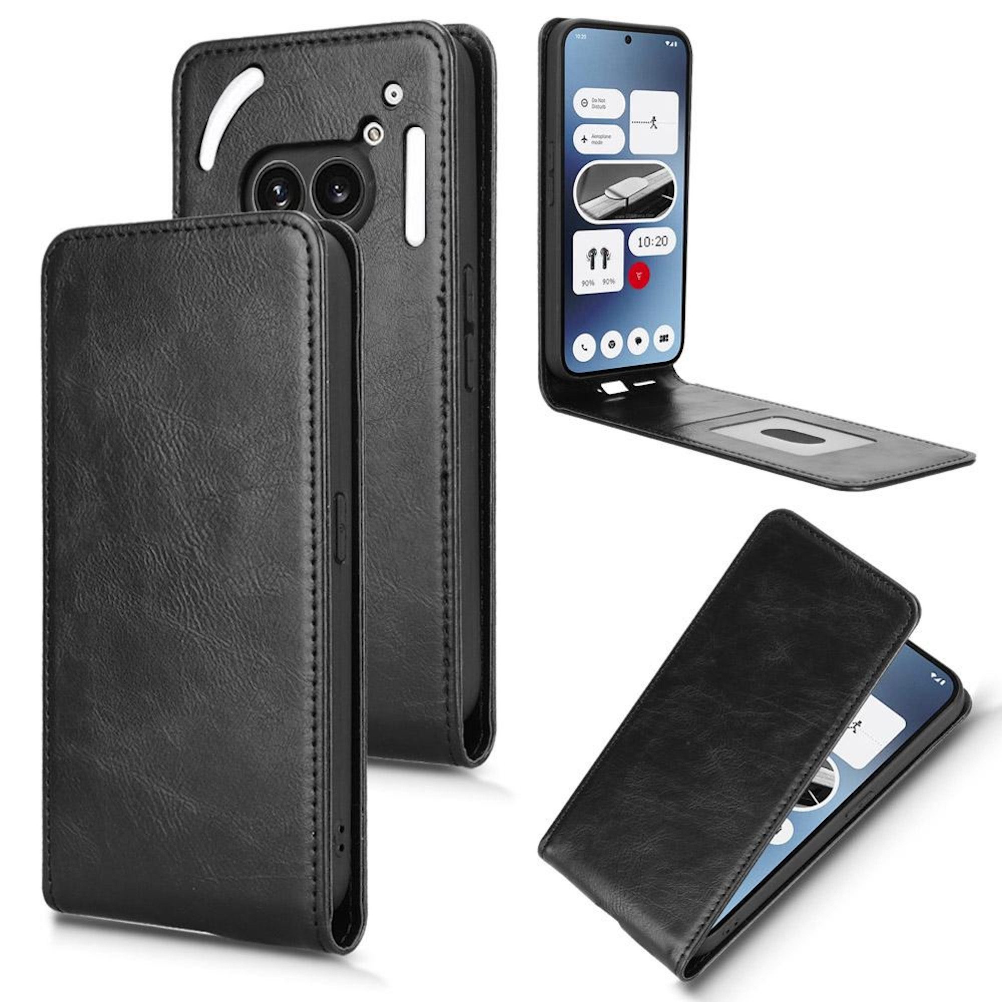 Wigento Smartphone-Hülle Für Nothing Phone 2a / Plus Magnetische Vertikal Flip Kunstleder Hülle, Magnetverschluss, Kartenfächer, Halterfunktion