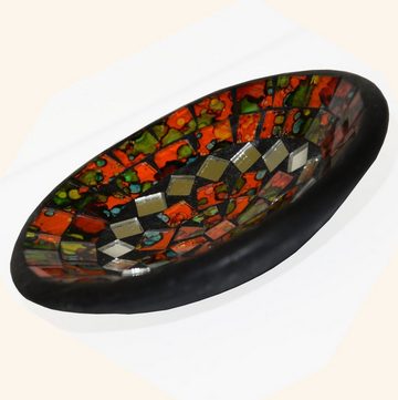 SIMANDRA Dekoschale Mosaik Schale Rund mit Spiegel ø ca. 12 cm (1 Stück)