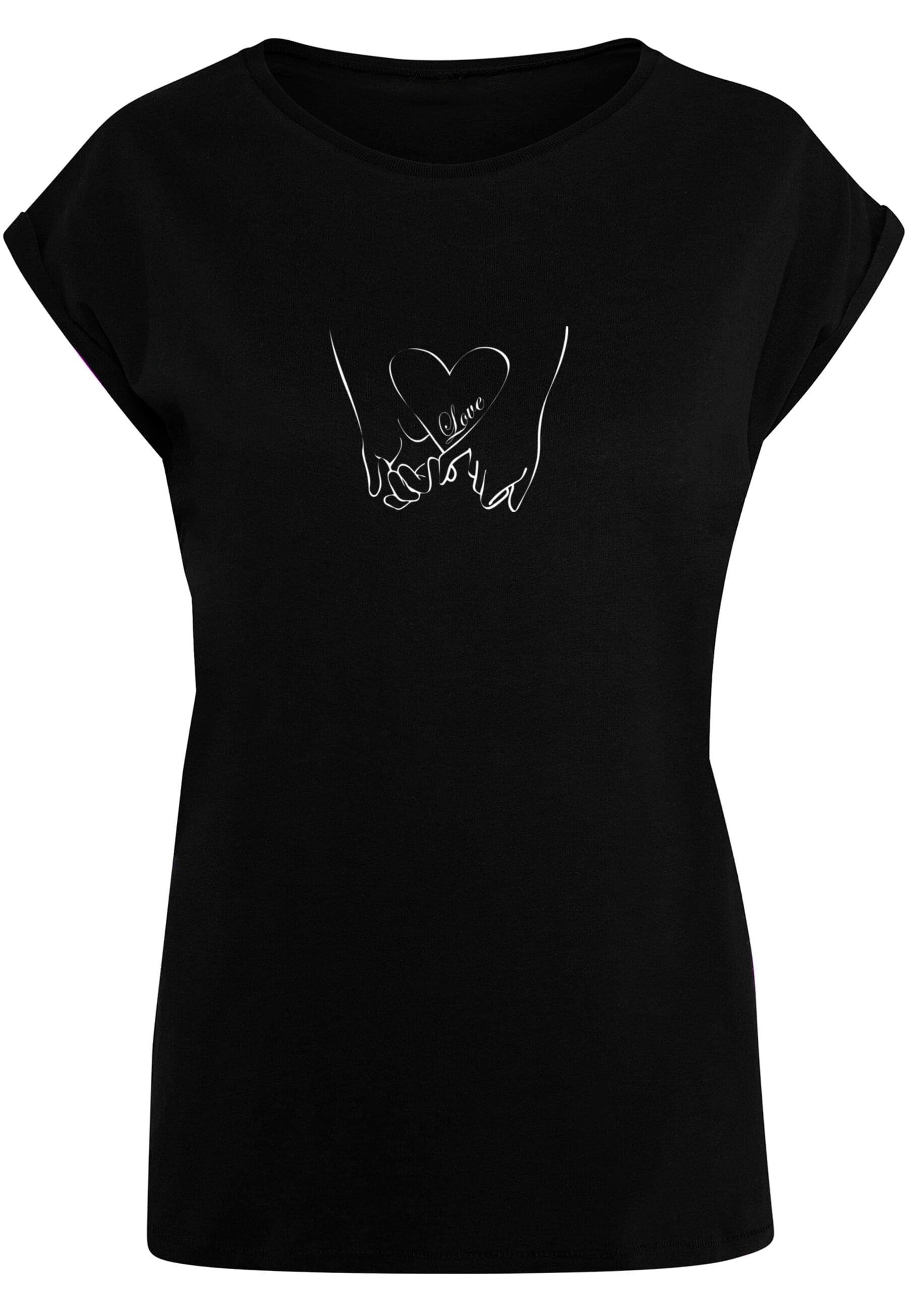 Extended T-Shirt Shoulder Damen Love Merchcode Tee Ladies (1-tlg) 2