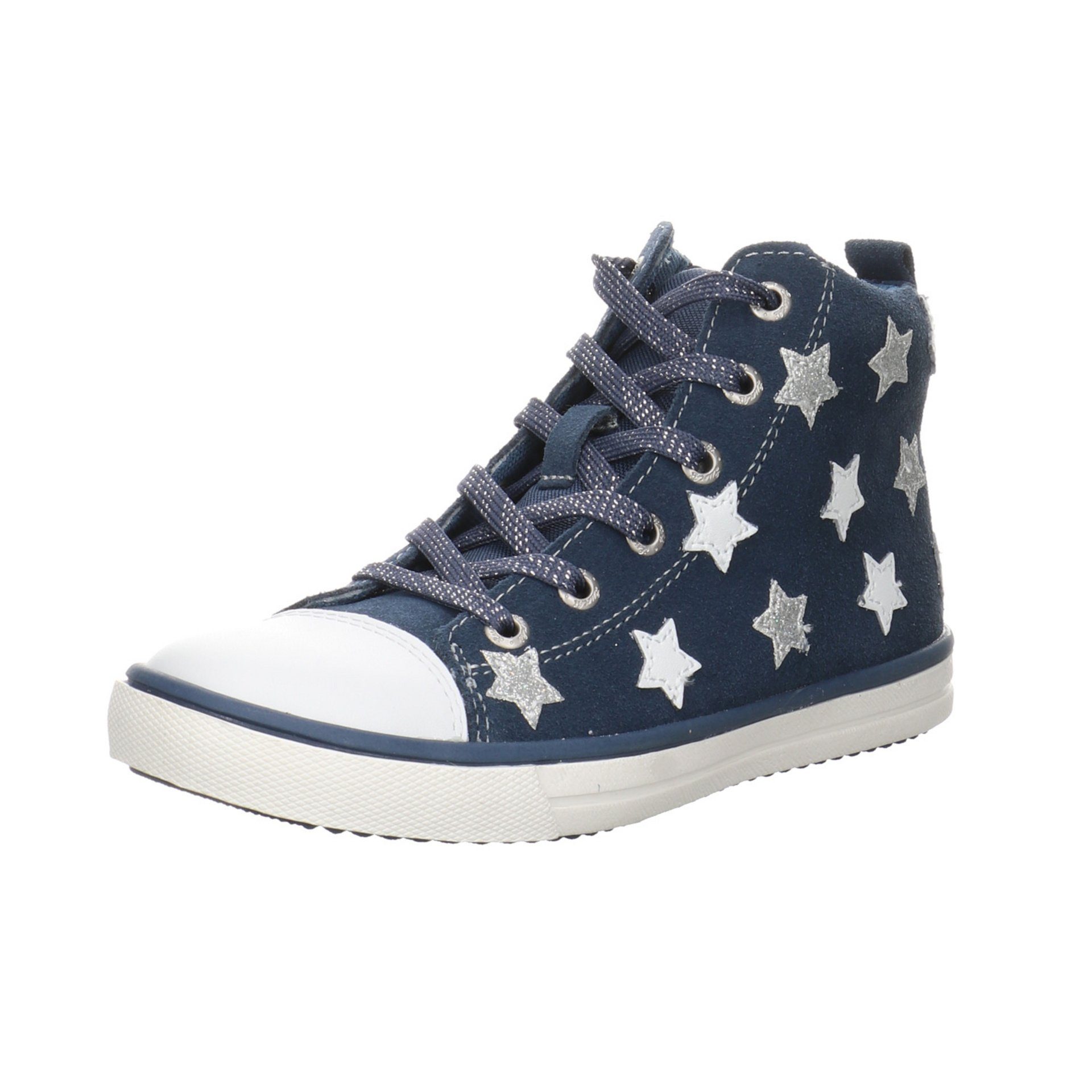 Lurchi Starlet High-Top Sneaker Sneaker gemustert Veloursleder Veloursleder blau-mittel