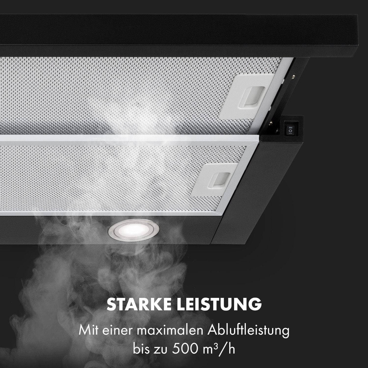 Klarstein Deckenhaube Mariana 60 Mariana 60, Flachschirmhaube 500 m³/h Abluft LED