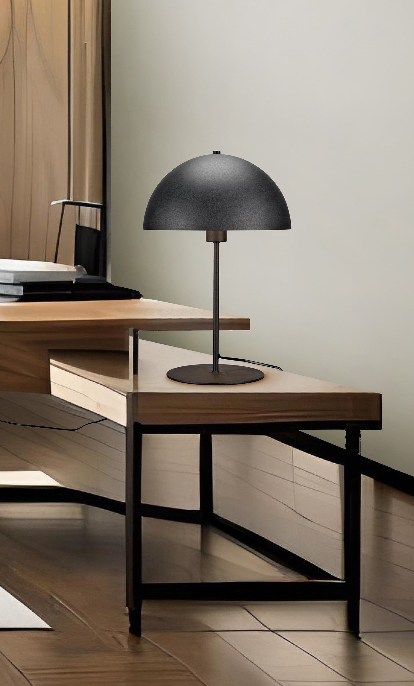 my home Schreibtischlampe MANON, Tischlampe Pilzform Höhe 45cm Ø 30cm, exkl günstig online kaufen