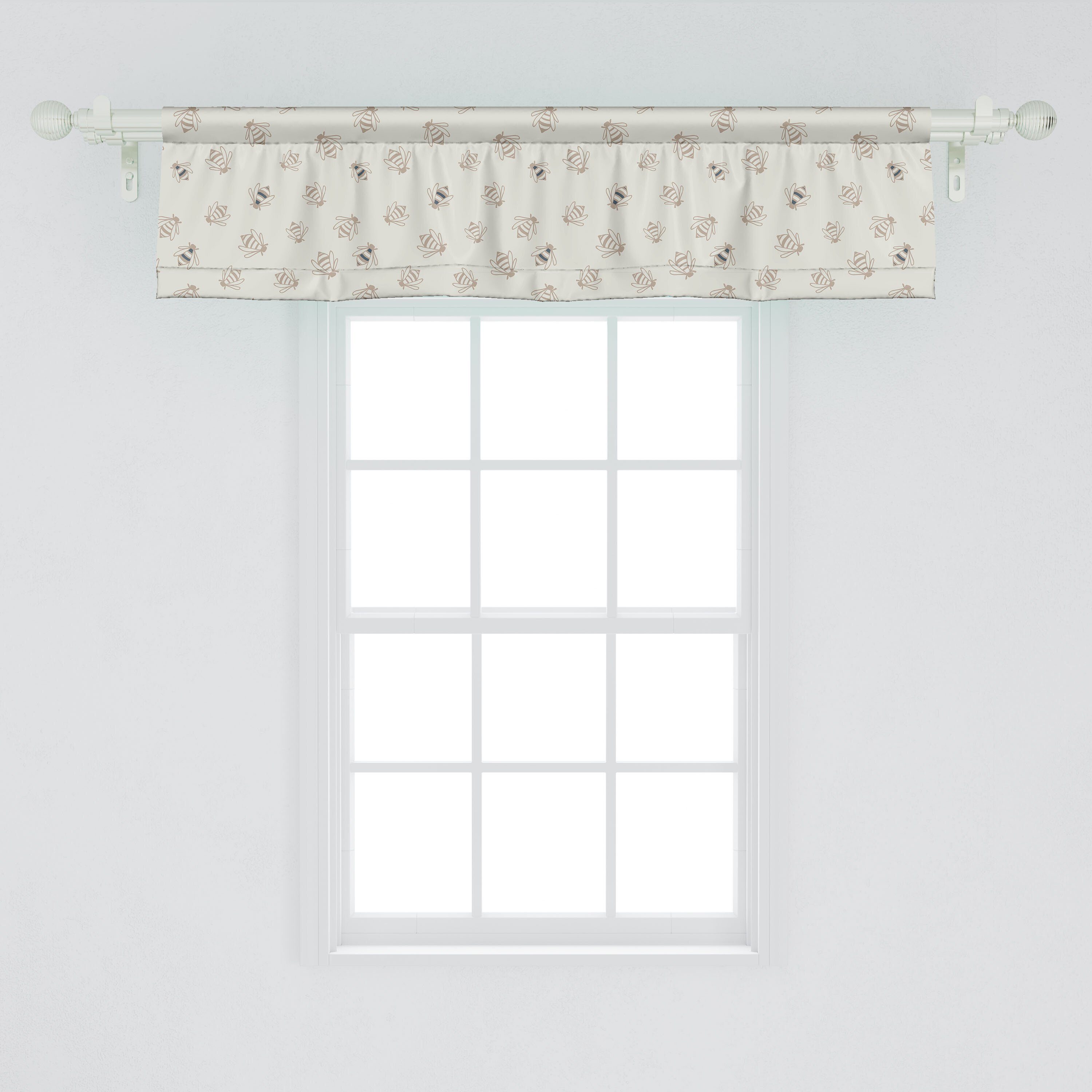 Scheibengardine Vorhang für Natürliche Microfaser, Dekor Schlafzimmer Wildlife Küche mit Bees Volant Abakuhaus, Apoidea Honig Stangentasche