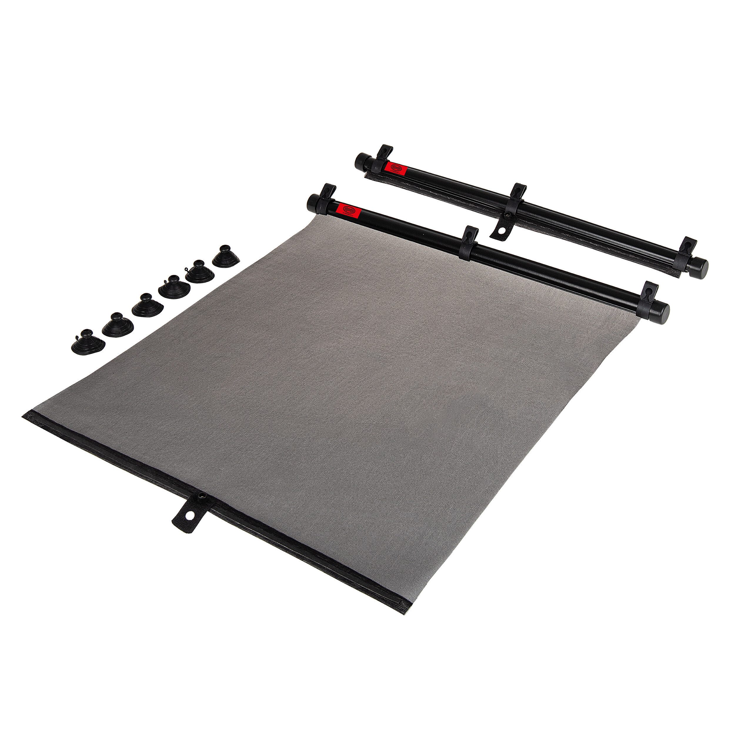 HEYNER Autosonnenschutz Sonnenrollo Set Auto 52 x 55 cm mit Saugnäpfen, Klett und Klemmen, 52 x 2.5 cm, (2-St)