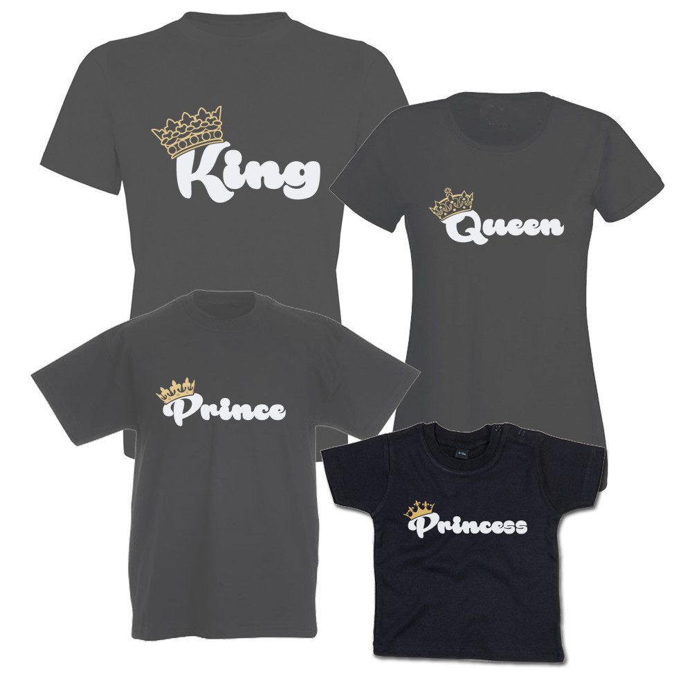 T-Shirt Königsfamilie - King, Queen, Prince & Princess