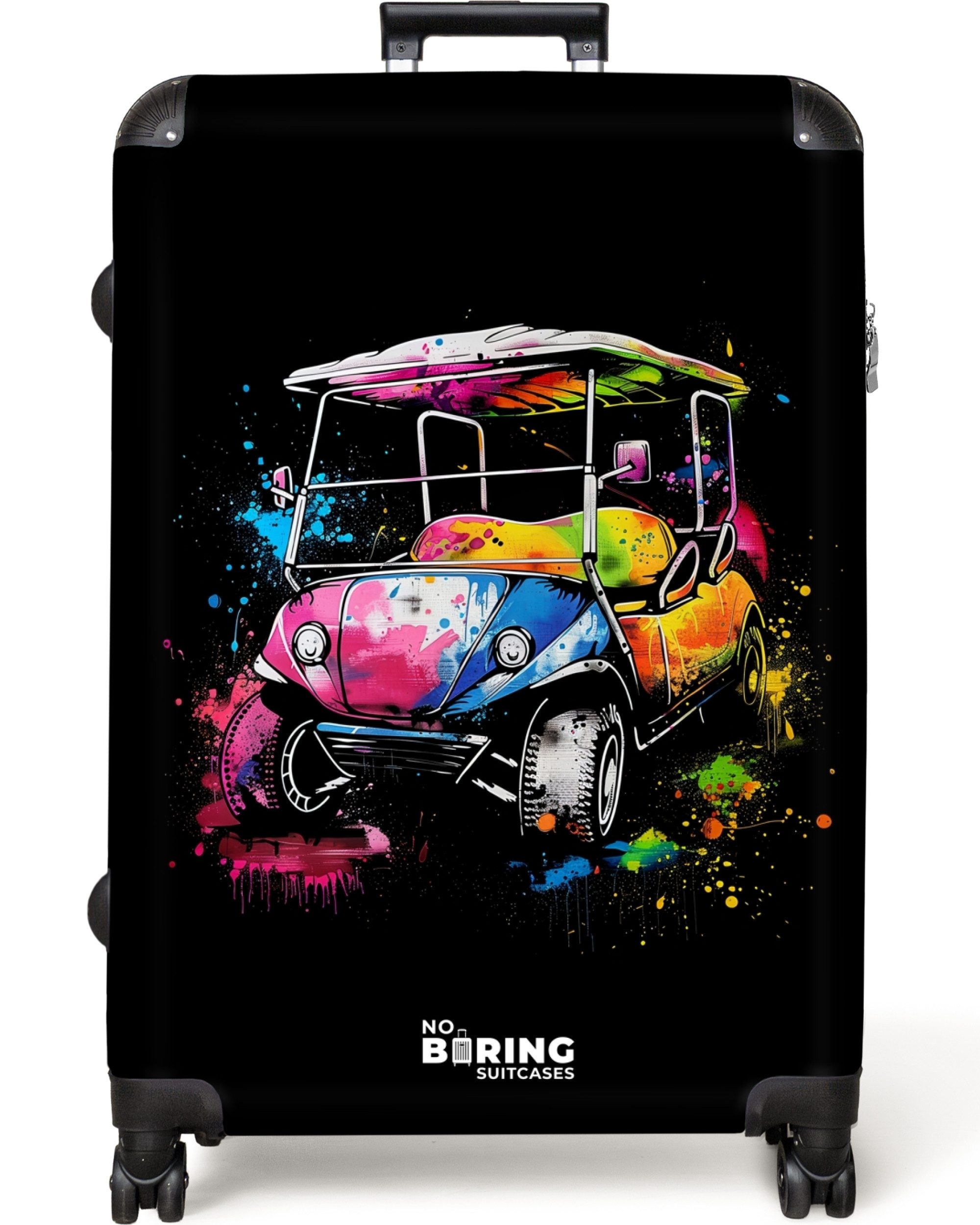 NoBoringSuitcases.com© Hartschalen-Trolley Golfwagen mit Graffiti 77 günstig online kaufen