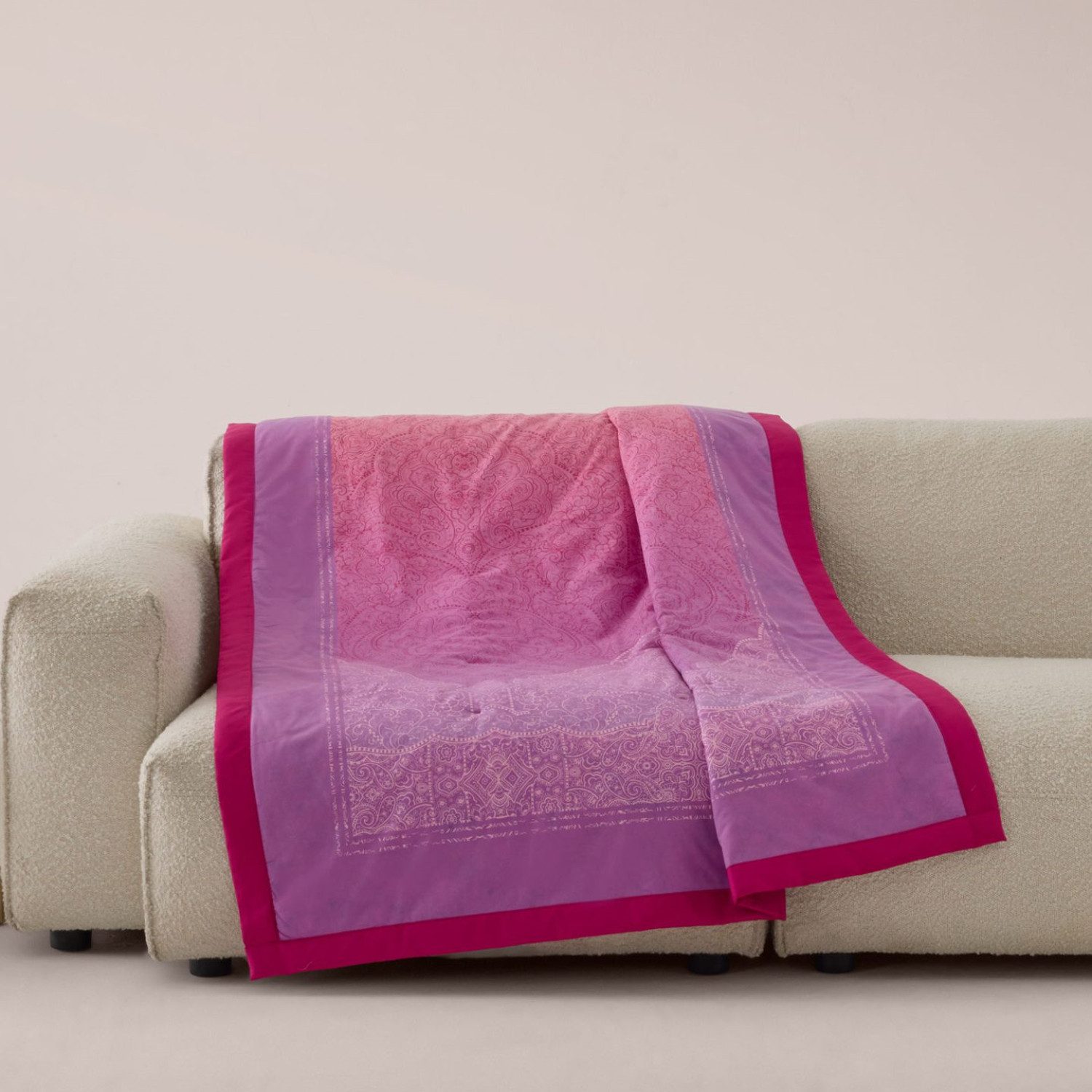 Plaid Bassetti Granfoulard Plaid Decke Wohndecke Dolceacqua P1 pink 135x190, Bassetti, Hochwerige italienische Markenqualität