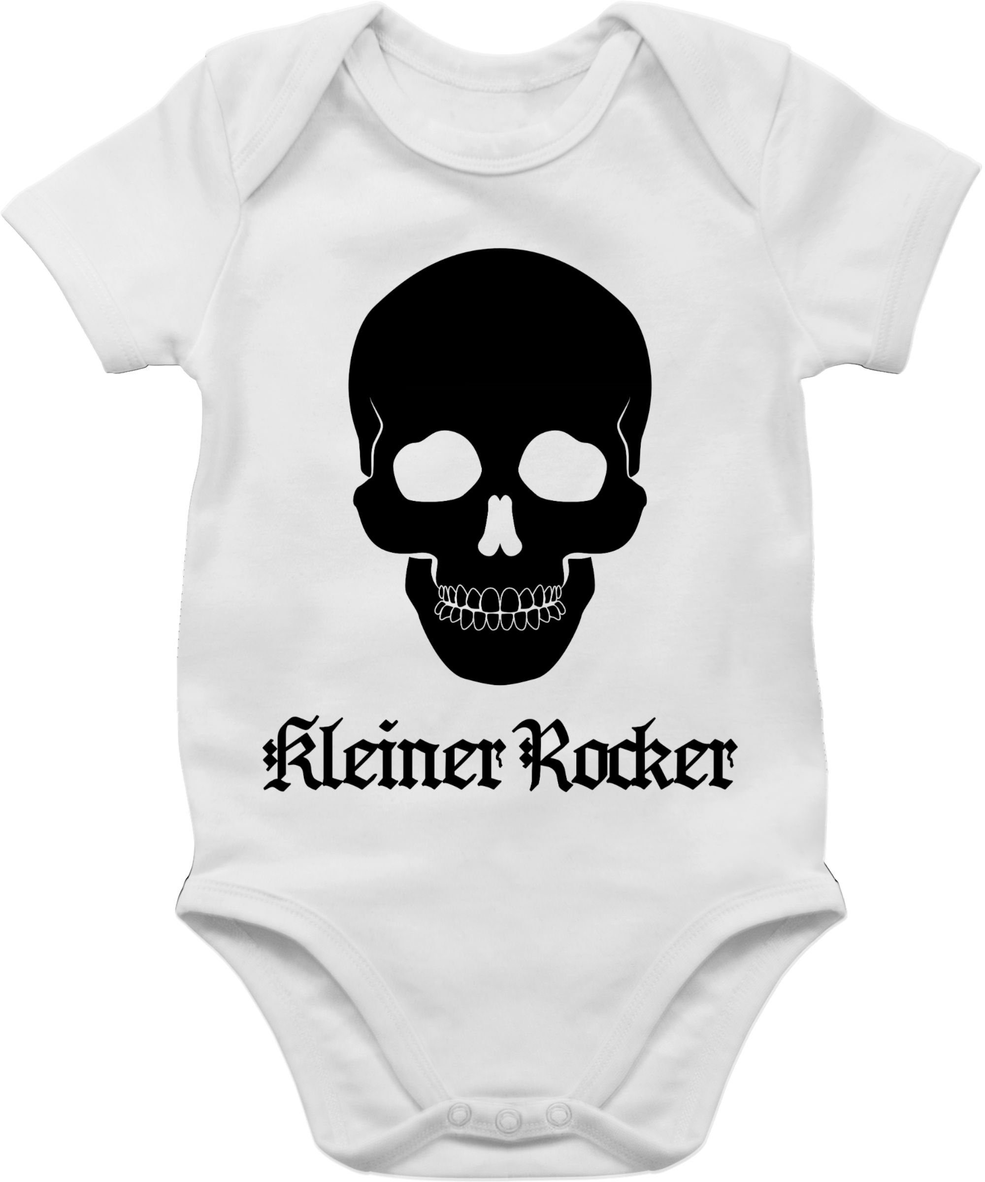 Shirtbody Kleiner Mädchen Shirtracer 2 Weiß Rocker Totenkopf Strampler Junge Baby &
