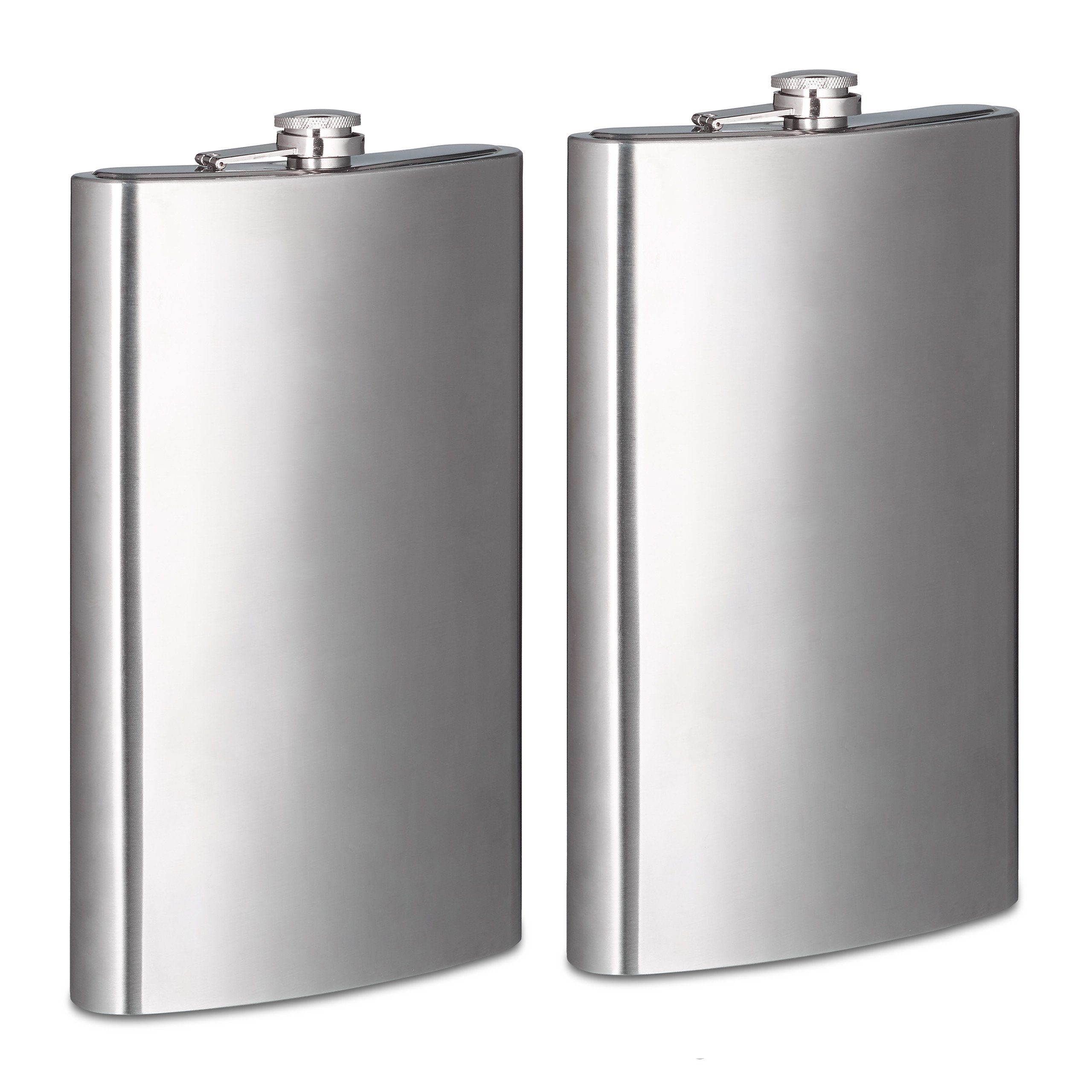 Flachmann 2 x Flachmann XXL 1,8l aus Edelstahl